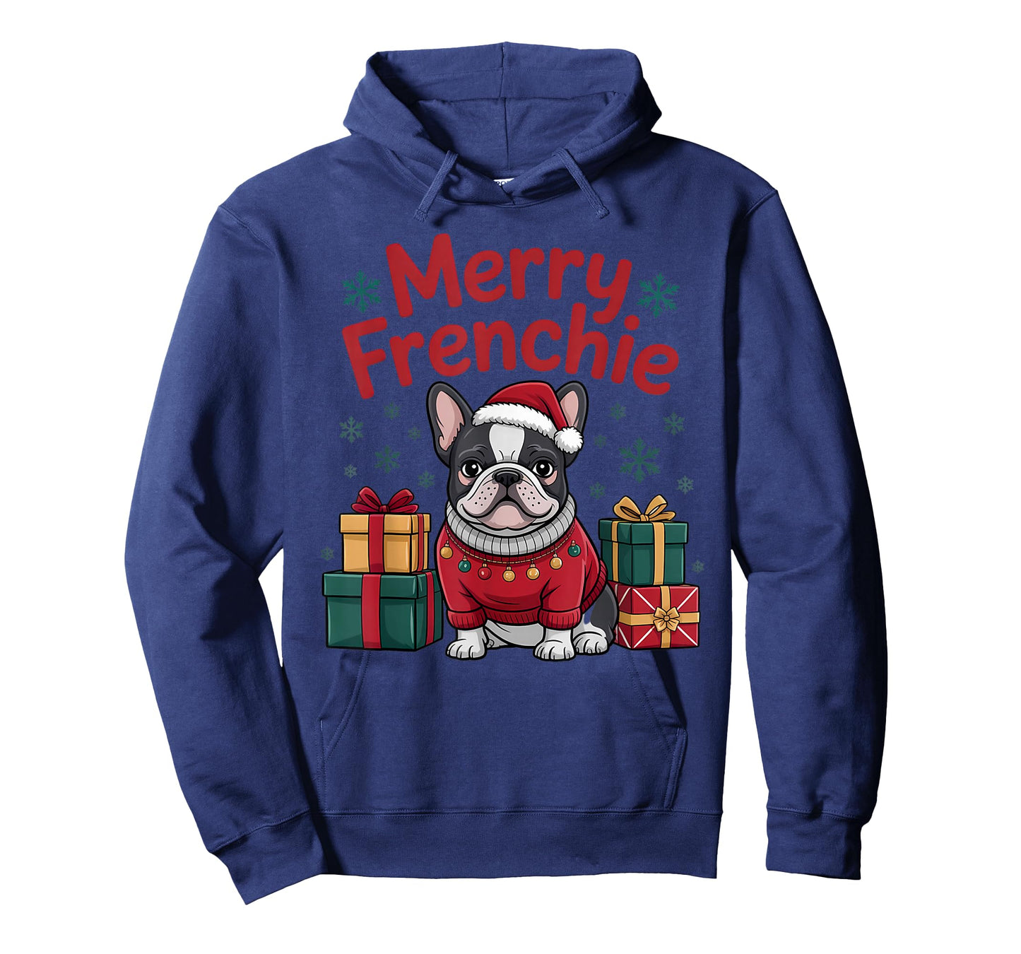 Merry Frenchie Christmas Cute Dog French Bulldog Santa Hat T-Shirt