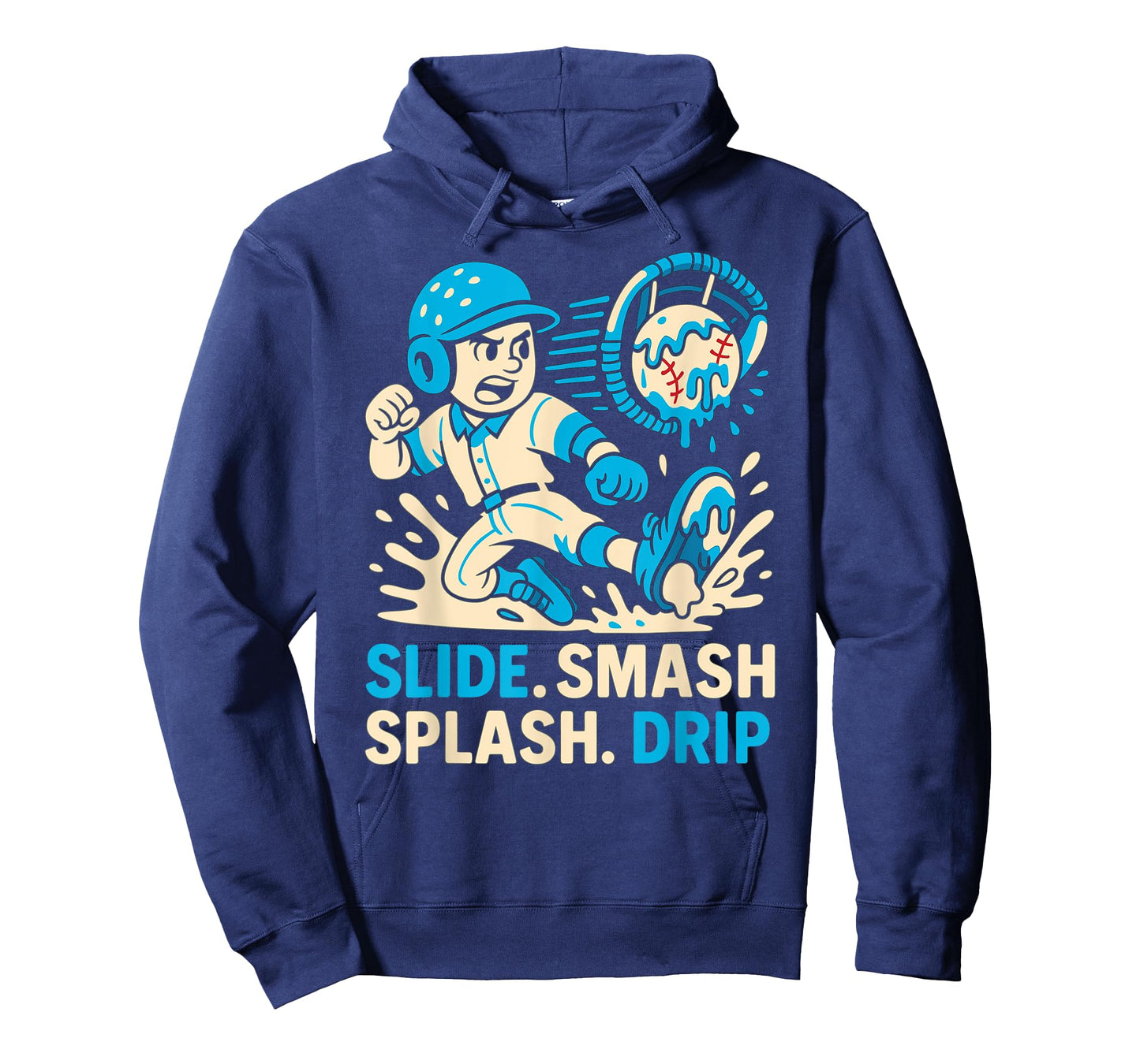 Slide Smash Splash Drip Baseball Boys Home Plate Ice Cream T-Shirt
