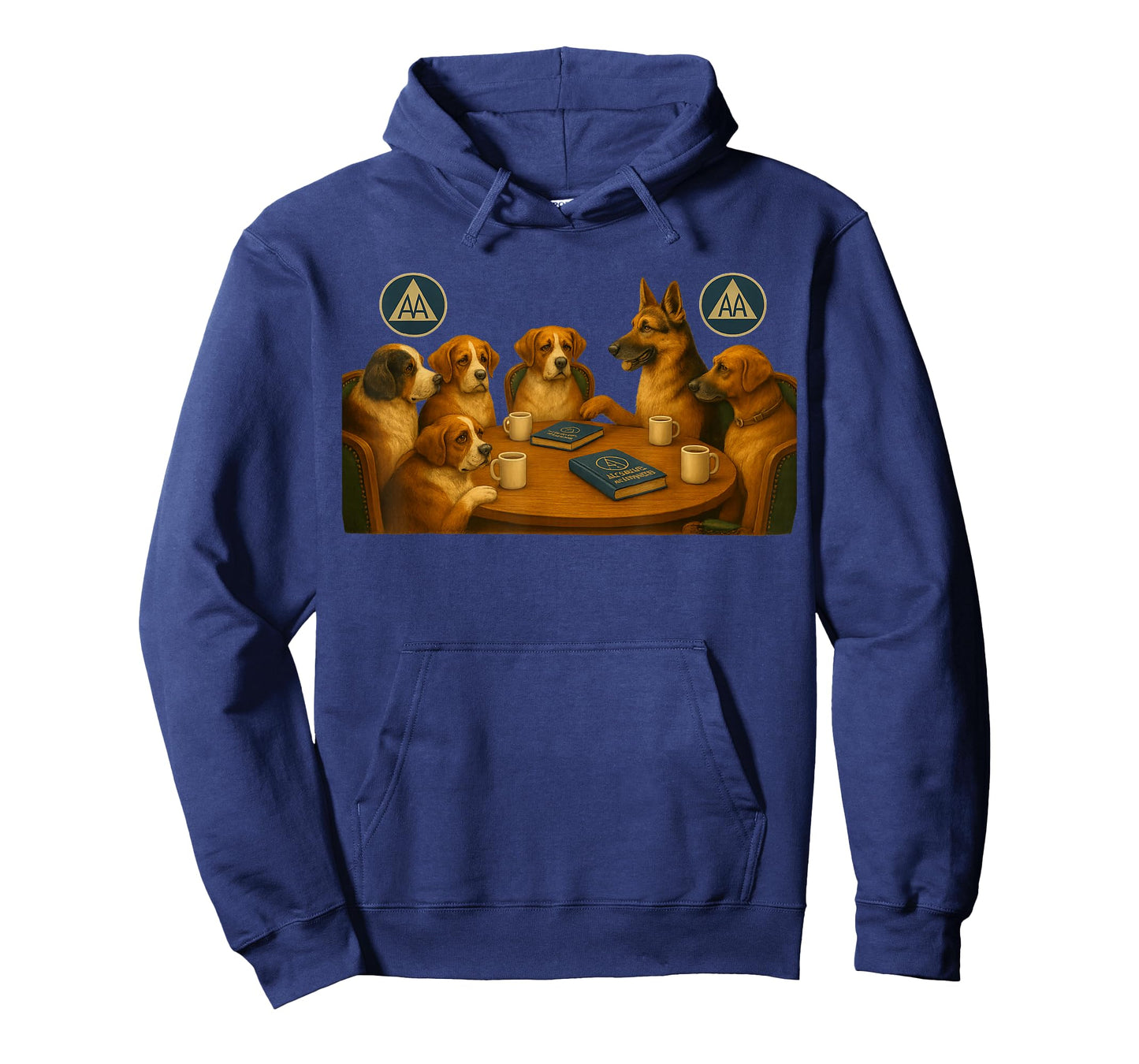 Alcoholics Anonymous Dog Meeting Scene. AA. NA. T-Shirt