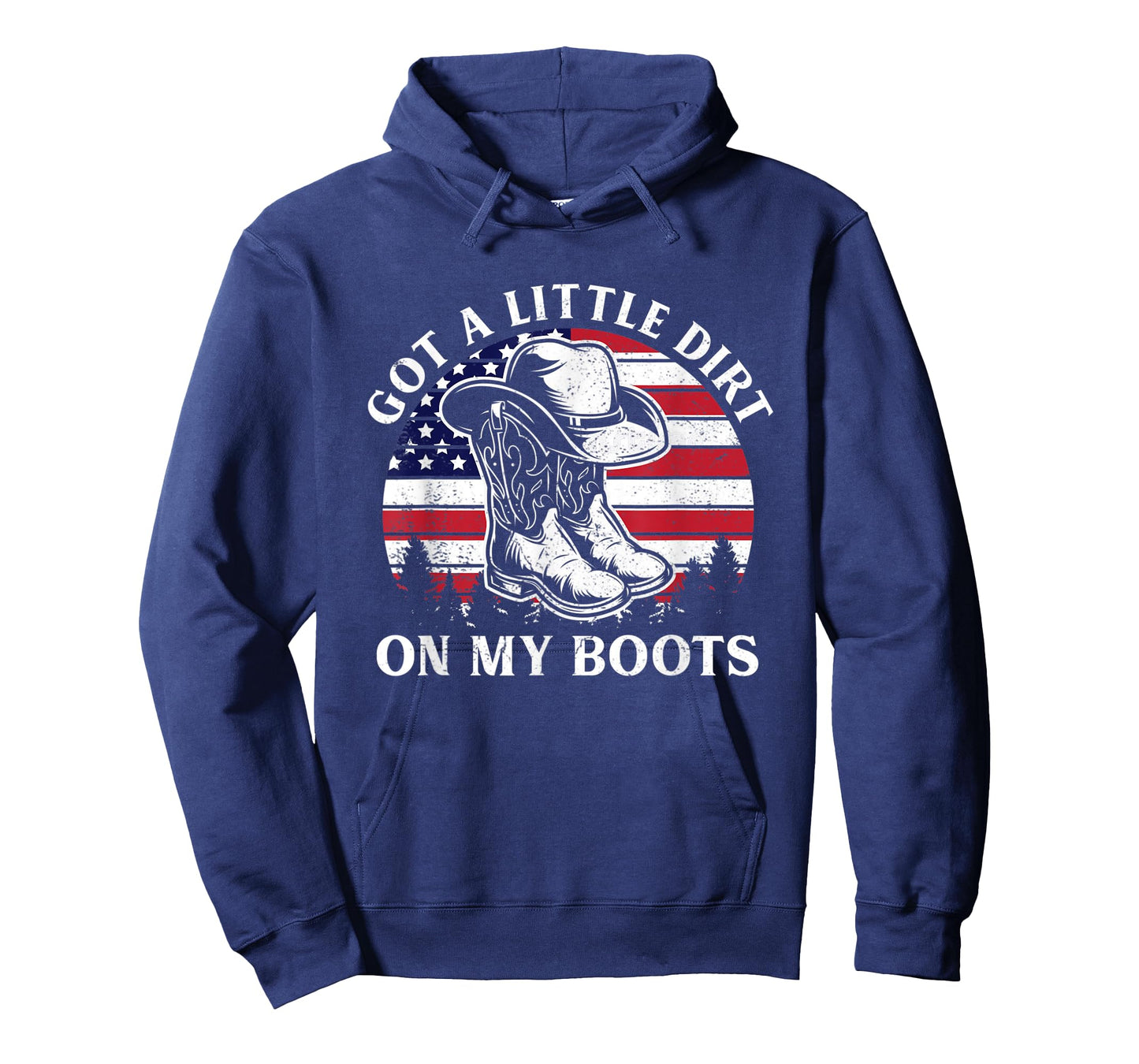 Got A Little Dirt On My Boots Cowboy Hat USA Flag T-Shirt