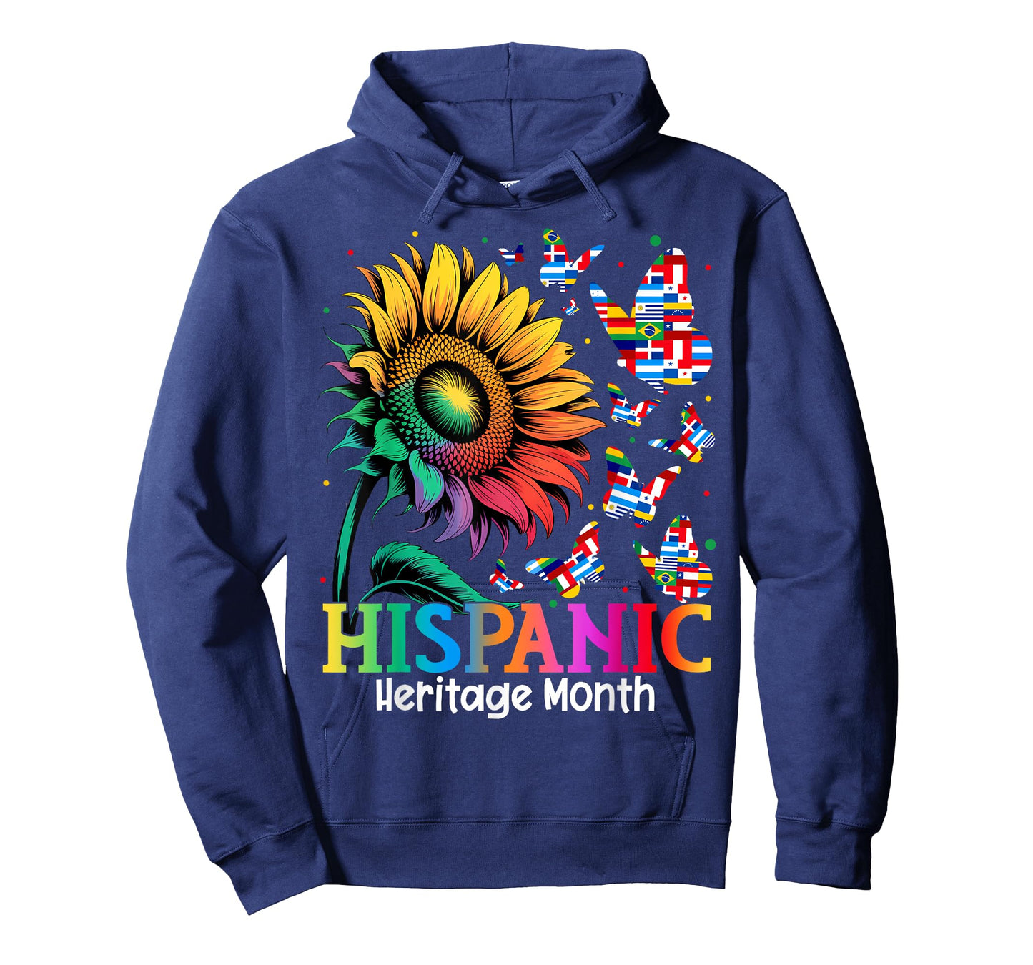 Hispanic Heritage Month Sunflower Latin Countries Flags T-Shirt