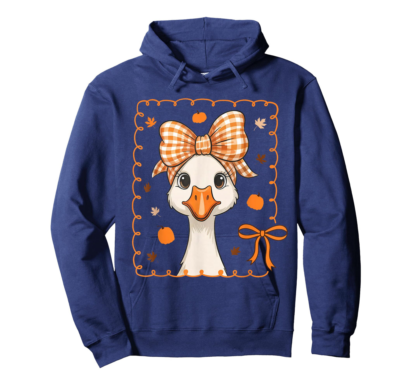 Goose Silly Pumpkin Coquette Bow Autumn Fall Thanksgiving T-Shirt