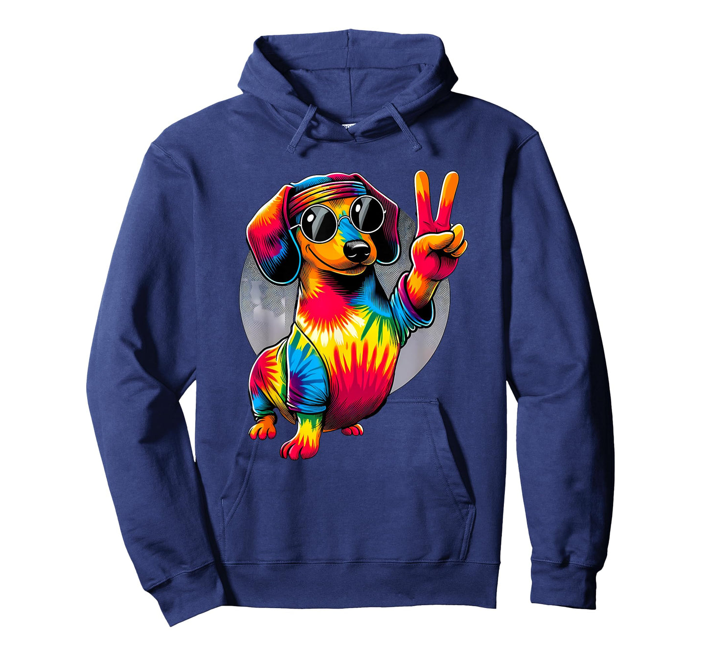 Peace Sign Tie Dye Weiner Dachshund Dog T-Shirt for Men Women Kids