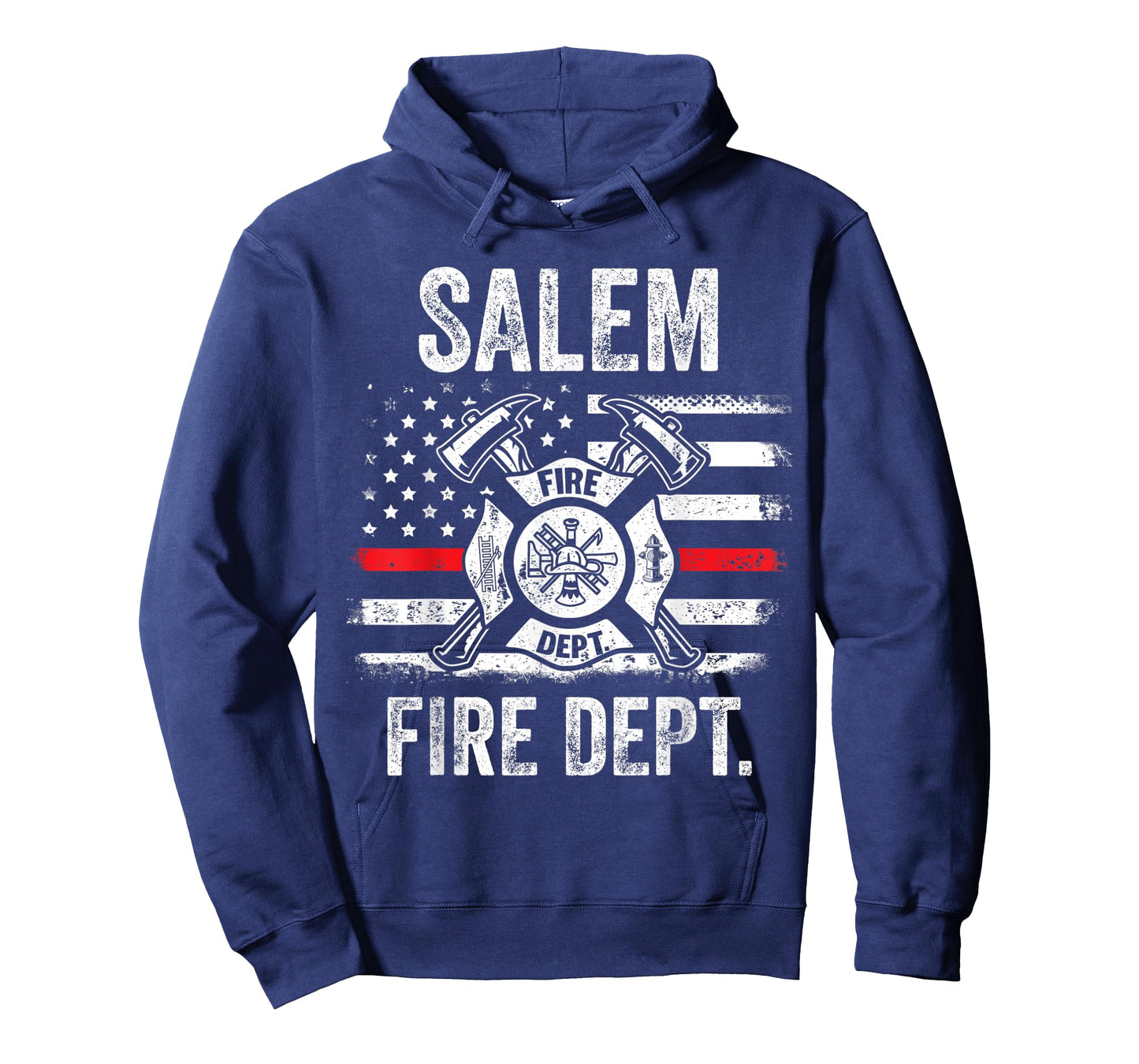 Salem Massachusetts Fire Department Thin Red Line Fireman T-Shirt