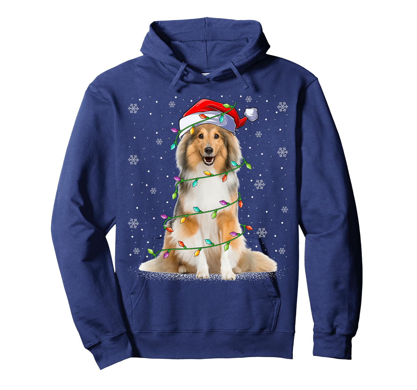 Sheltie Dog Lover Xmas Lighting Santa Sheltie Christmas T-Shirt for Men Women Kids