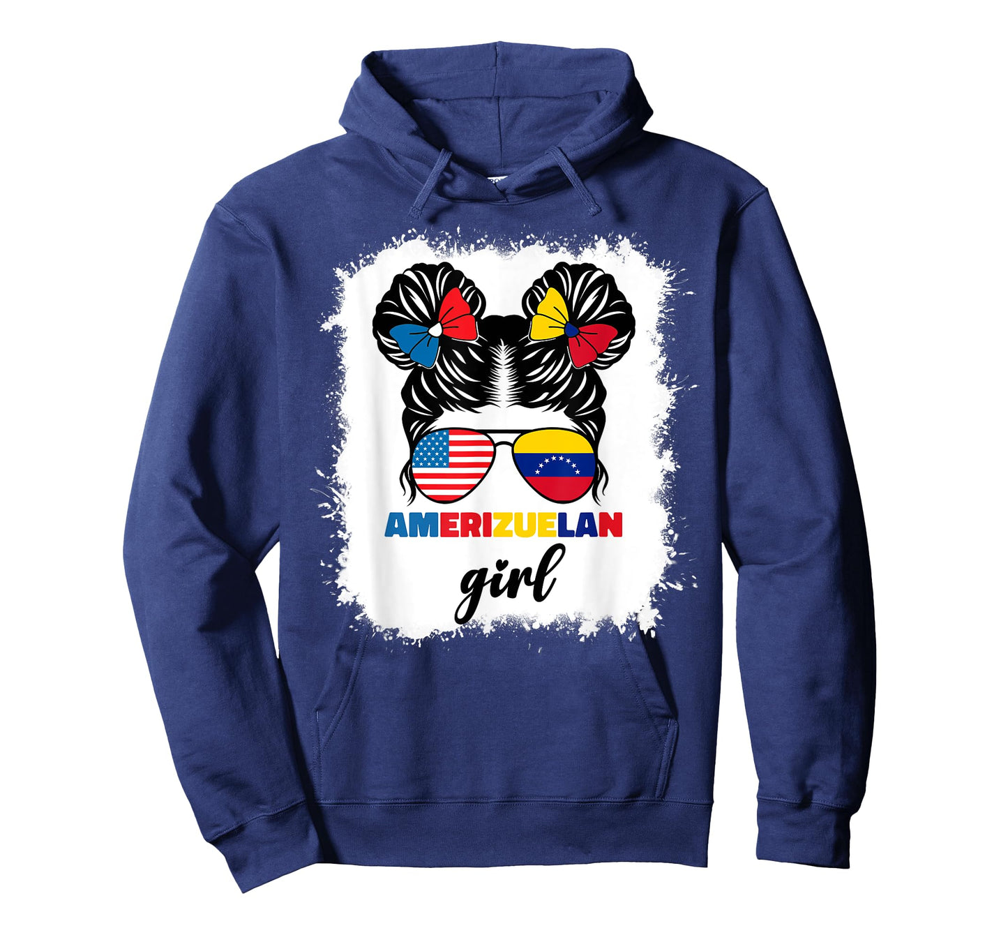 Half American And Venezuelan Usa Venezuela Flag Kids Girl T-Shirt