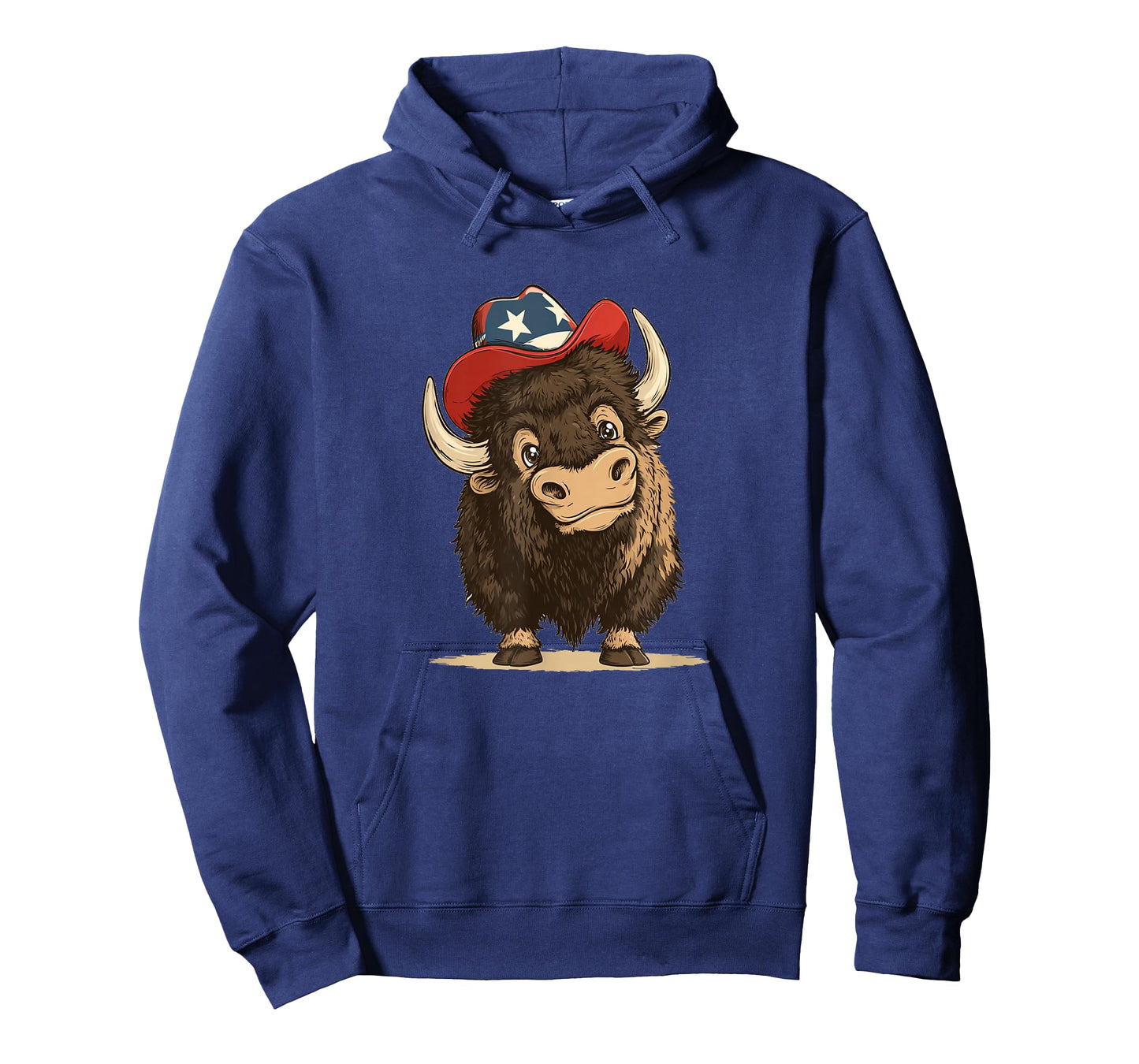 Funny Buffalo Bison with Patriotic Cowboy Hat Costume T-Shirt