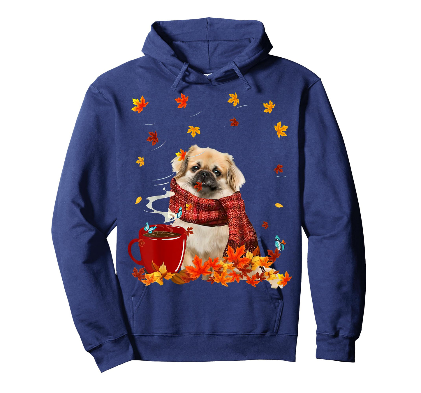 Tibetan Spaniel Fall Red Scarf Autumn Leaf For Dog Lover Men Women T-Shirt