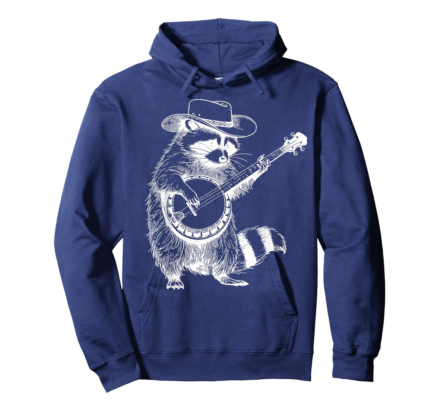 Vintage 90s Cowboy Racoon Playing Banjo Musician Western T-Shirt