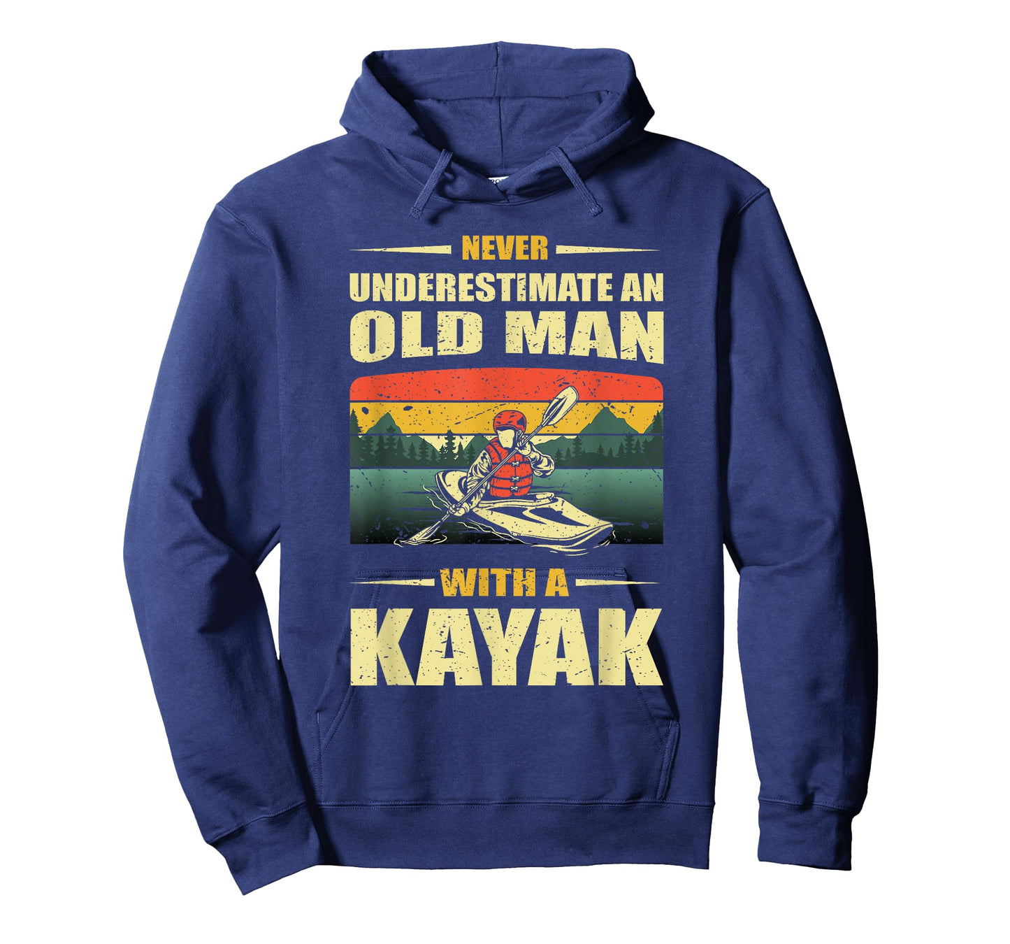 Funny Old Man Kayaking Kayak Kayaker Boating Lover Pun Quote T-Shirt