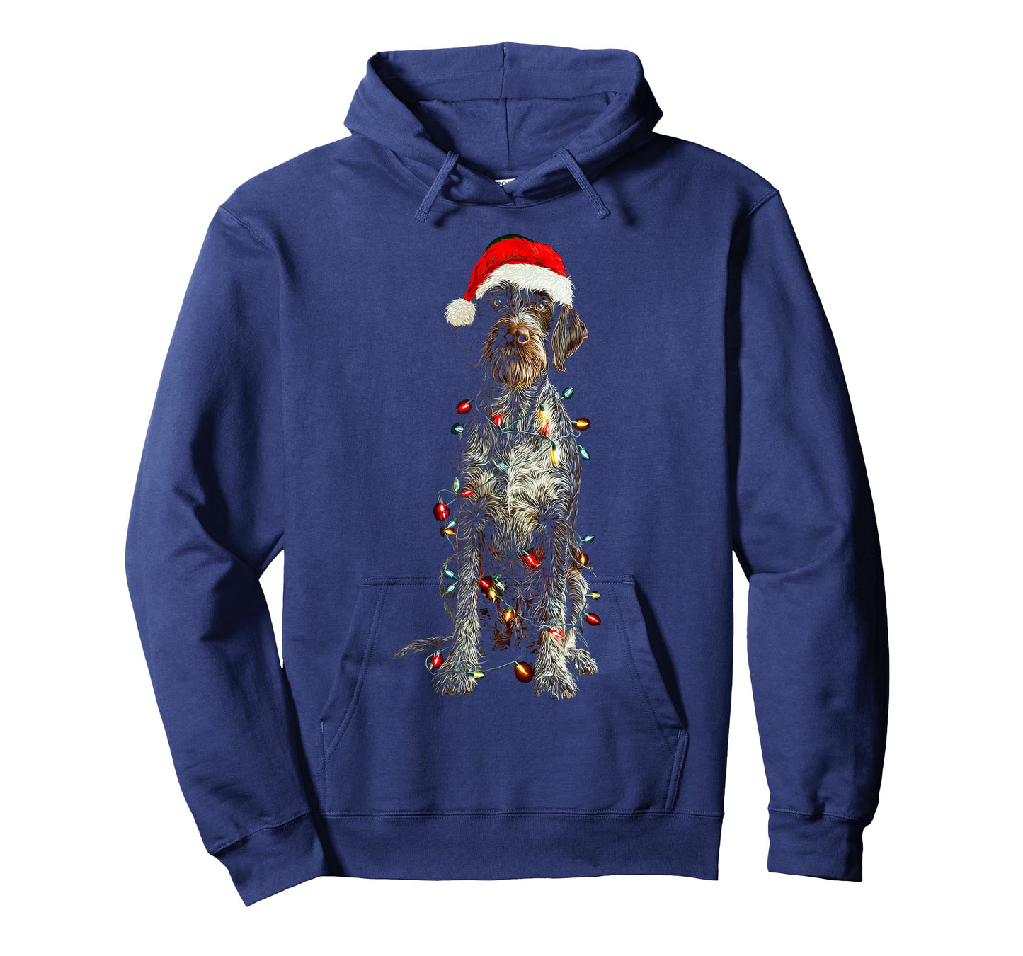 Funny German Wirehaired Pointer Christmas Graphic Dog Lights T-Shirt