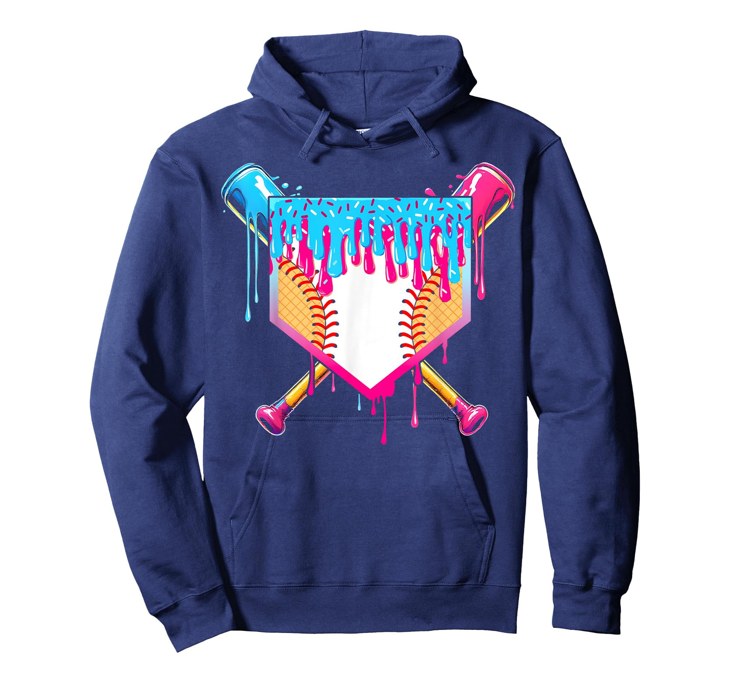 Baseball Drip Boy Ice Cream Sprinkle Youth Baseball Birthday T-Shirt