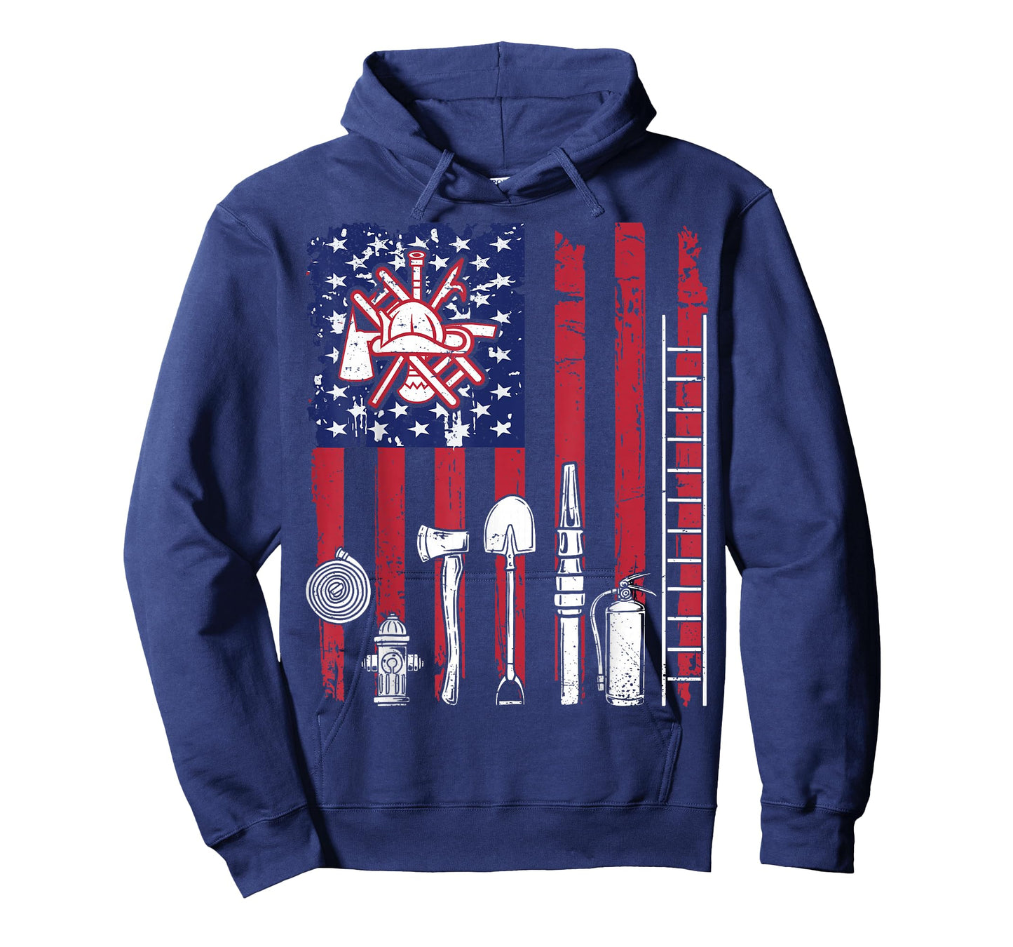 Fireman USA Flag Firefighter Fire Truck Firemen Fire Rescuer T-Shirt
