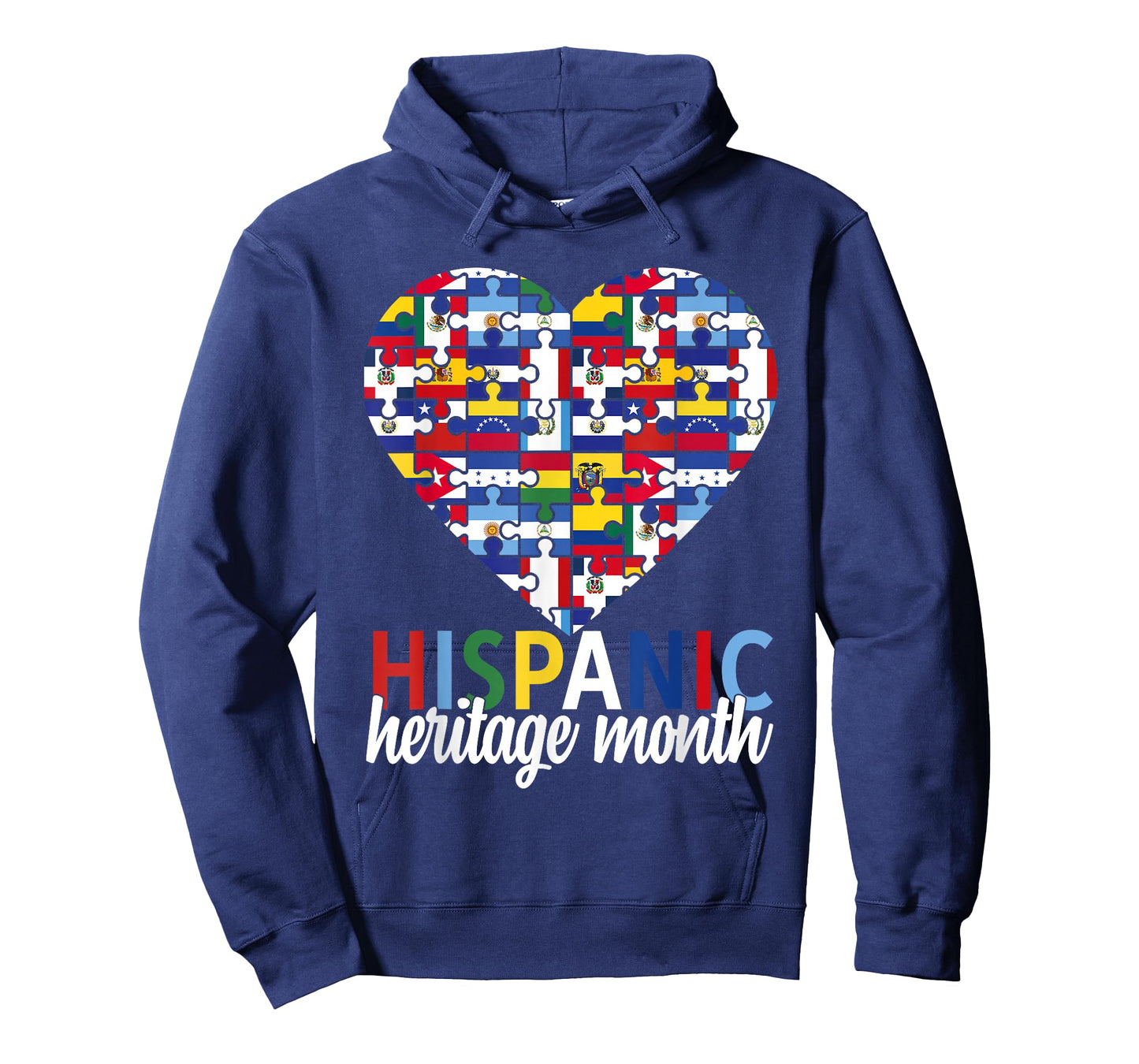Hispanic Heritage Month All Countries Flags Heart Men Women T-Shirt