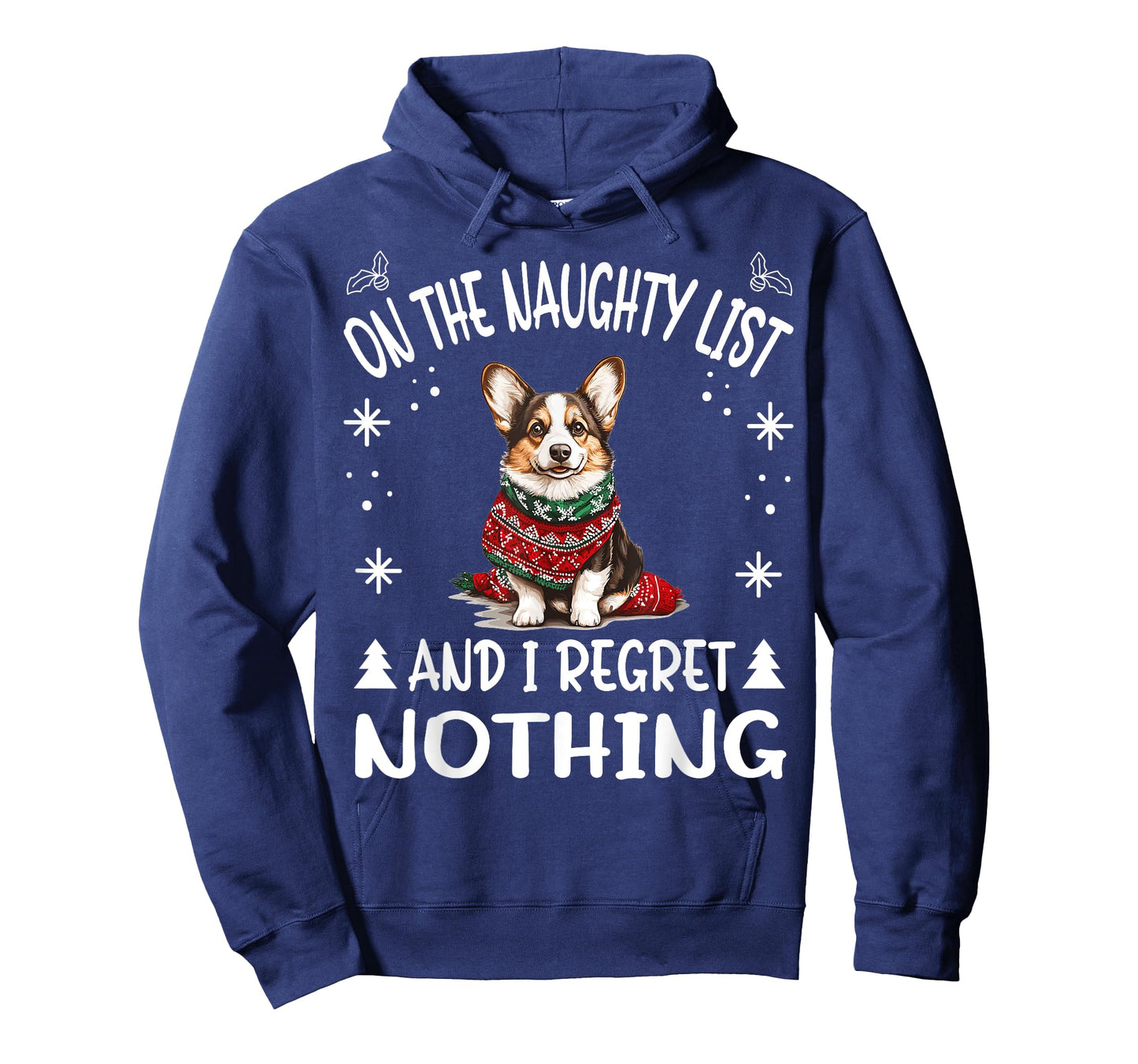 Cute Cardigan Welsh Corgi Dog Christmas On The Naughty List T-Shirt for Men Women