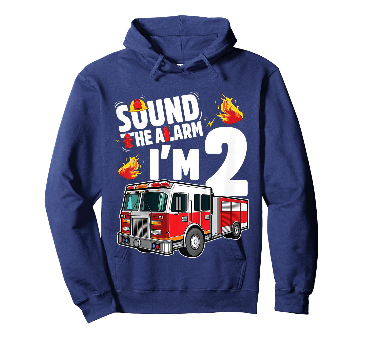 Fire Truck 2nd Birthday Boy Firefighter 2 Year Old T-Shirt
