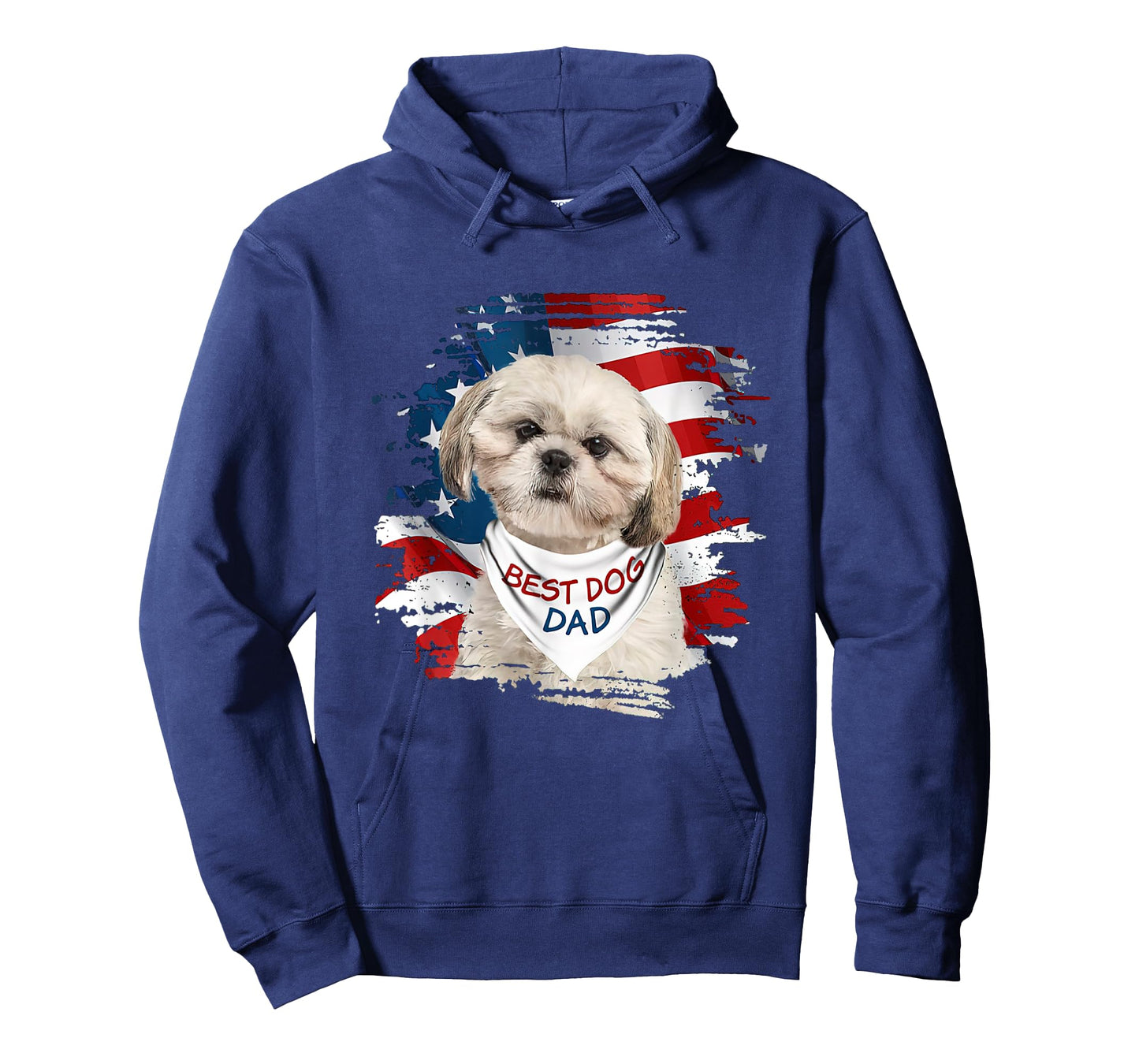 Best Shih Tzu Dad Ever American Flag Dog Father's Day Women Men T-Shirt