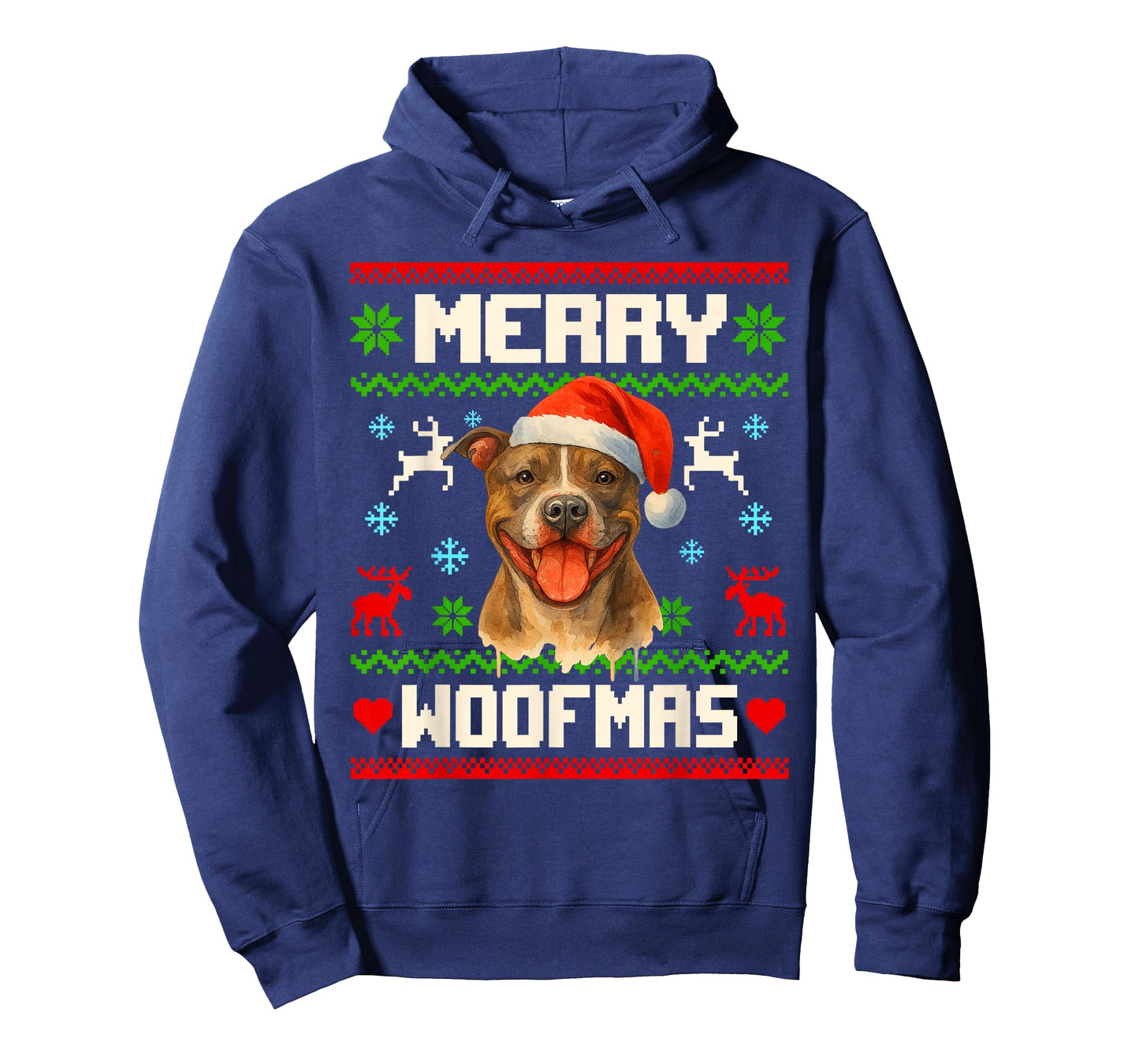 Funny Pitbull Dog Christmas Ugly Sweater Pet Dog Lover Xmas T-Shirt