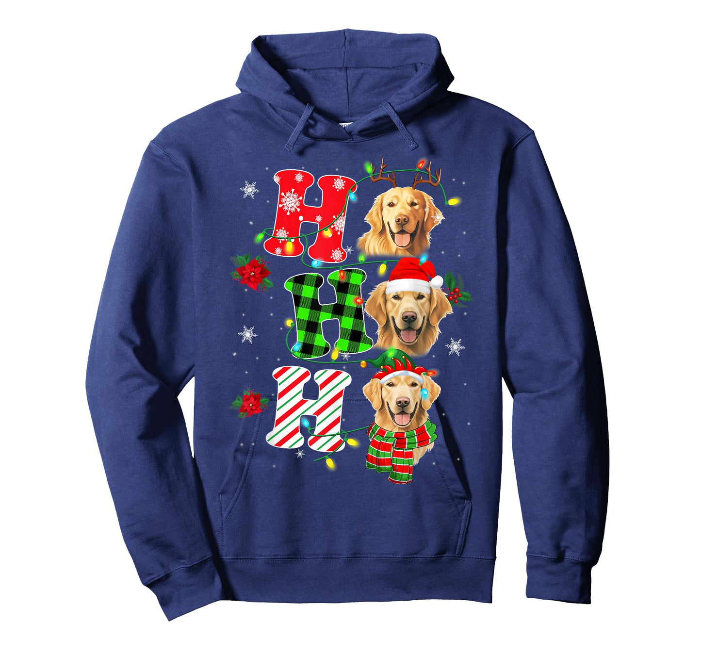 HO HO HO Golden retriever Funny Dog Christmas T-Shirt