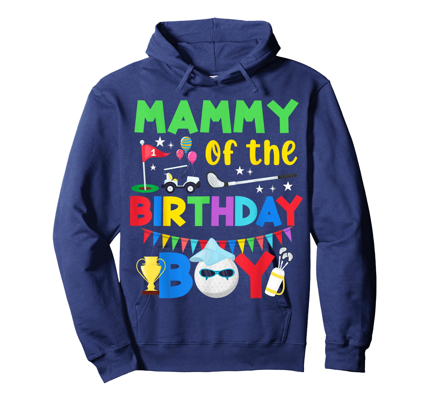 Golf Birthday Boy Party with Ball Cart Trophy for Mammy T-Shirt