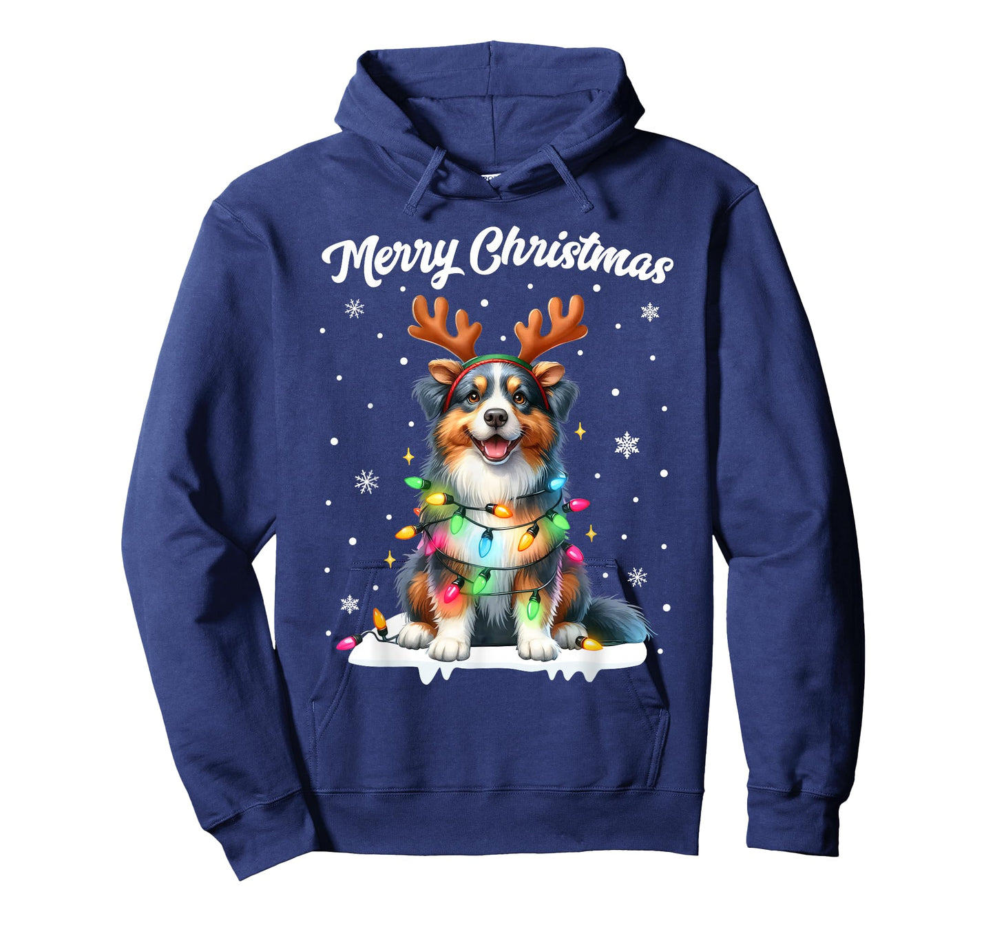 Christmas Pajamas Men Women Kids Australian Shepherd Dog T-Shirt