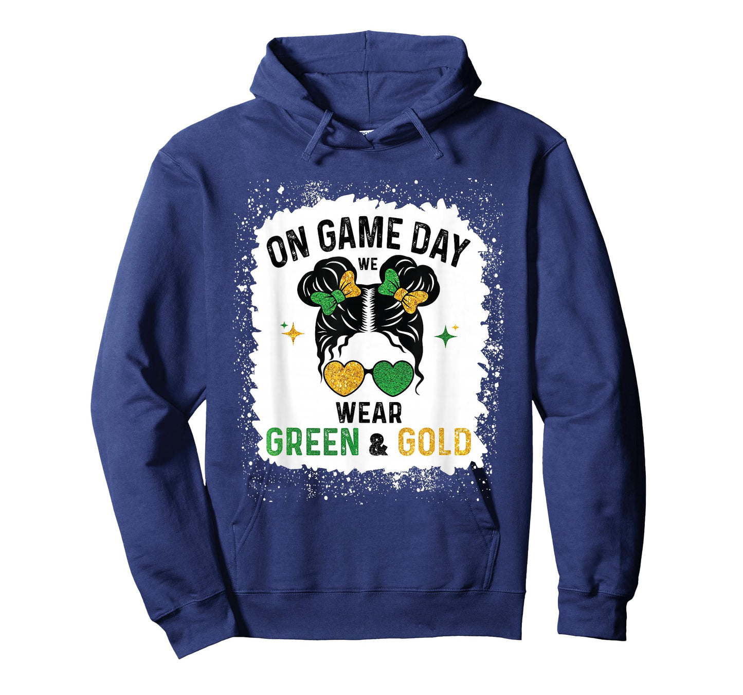 On Gameday We Wear Green and Gold Messy for Men Women Kids T-Shirt