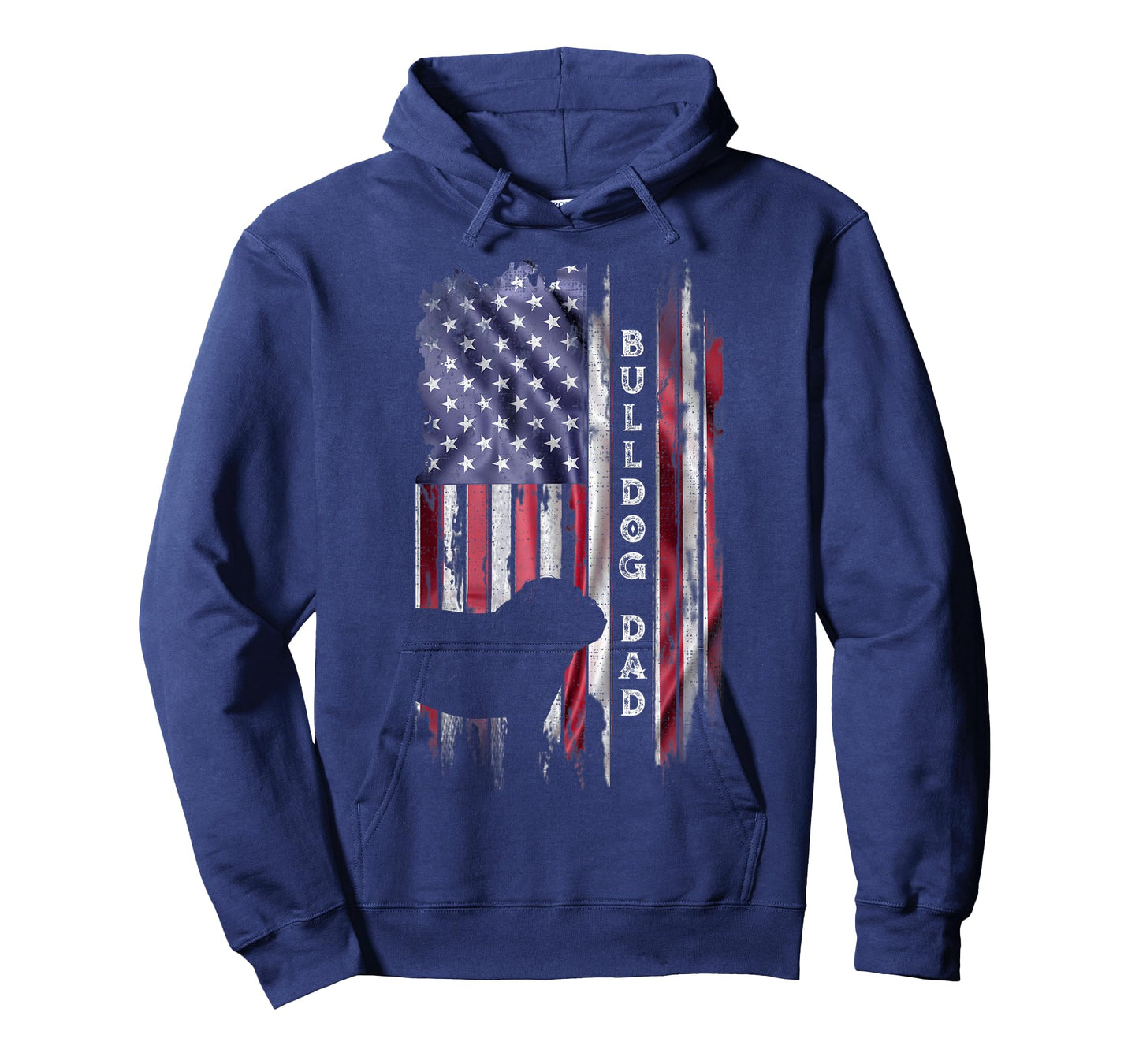Vintage USA Flag Proud English Bulldog Dad Silhouette T-Shirt for Women Kids Men
