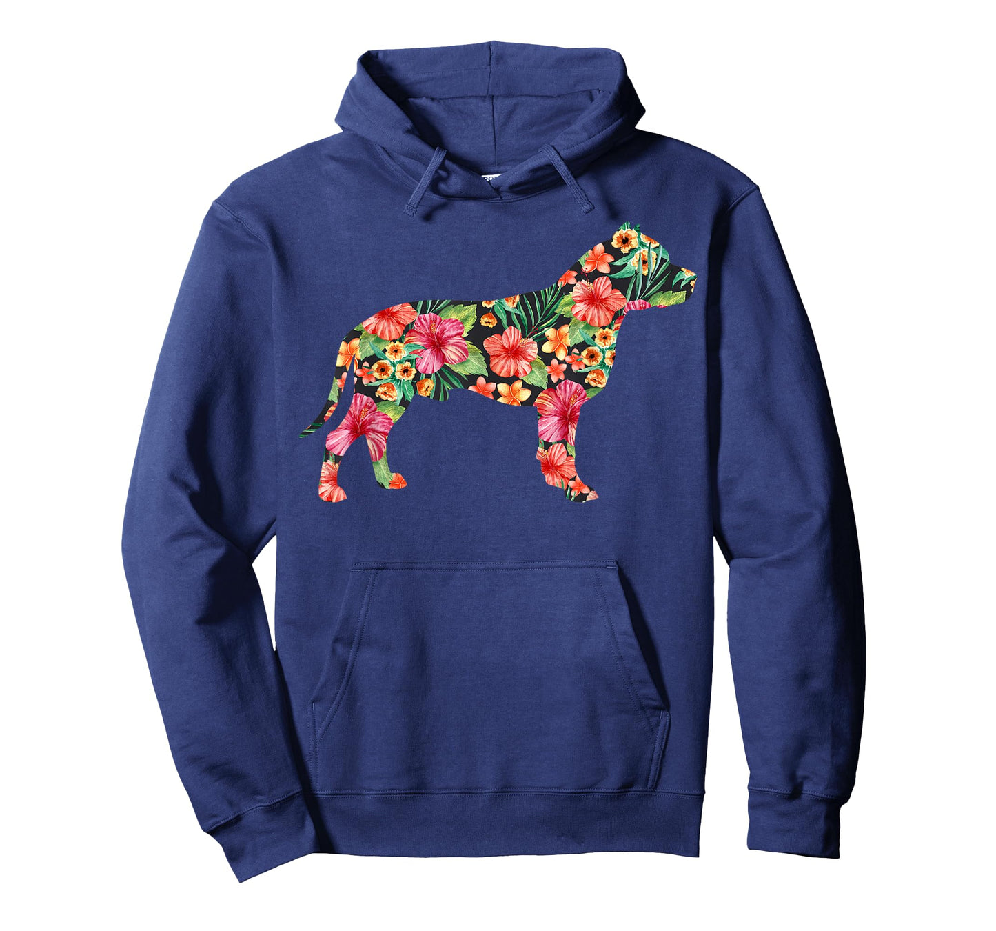 Pit Bull Flower Funny Dog Silhouette Floral Gifts Women Men T-Shirt
