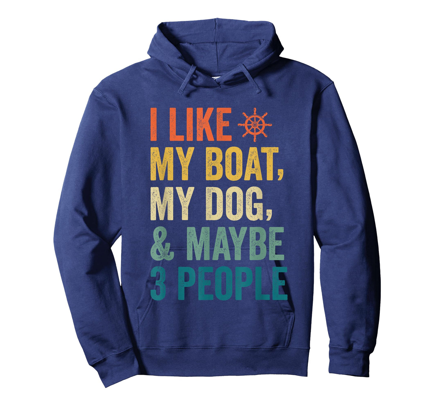 I like My Boat Dog And Maybe 3 People Funny Retro Sailor Dad T-Shirt