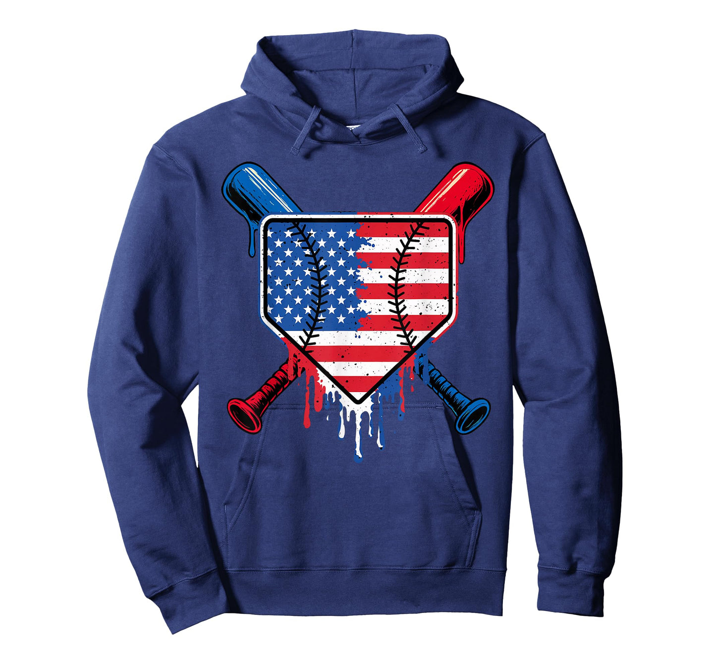 Baseball Drip Boys Ice Cream Patriotic American Flag T-Shirt