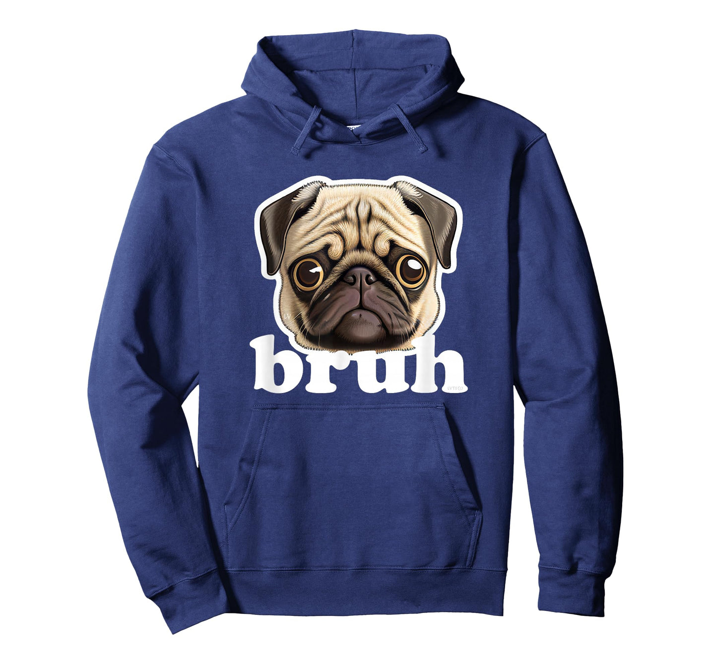 Pug says Bruh Funny Humorous Pet Dog T-Shirt