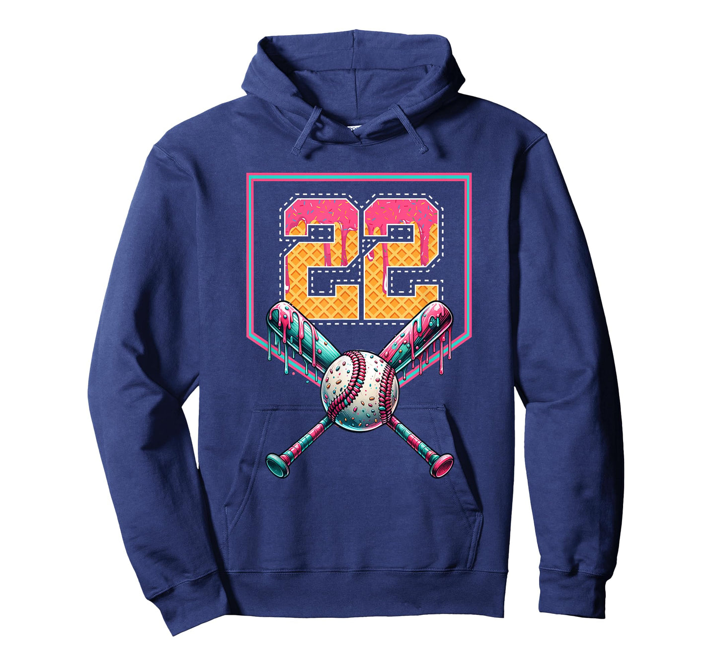 Baseball Drip Number 22 Player Or 22nd Birthday T-Shirt