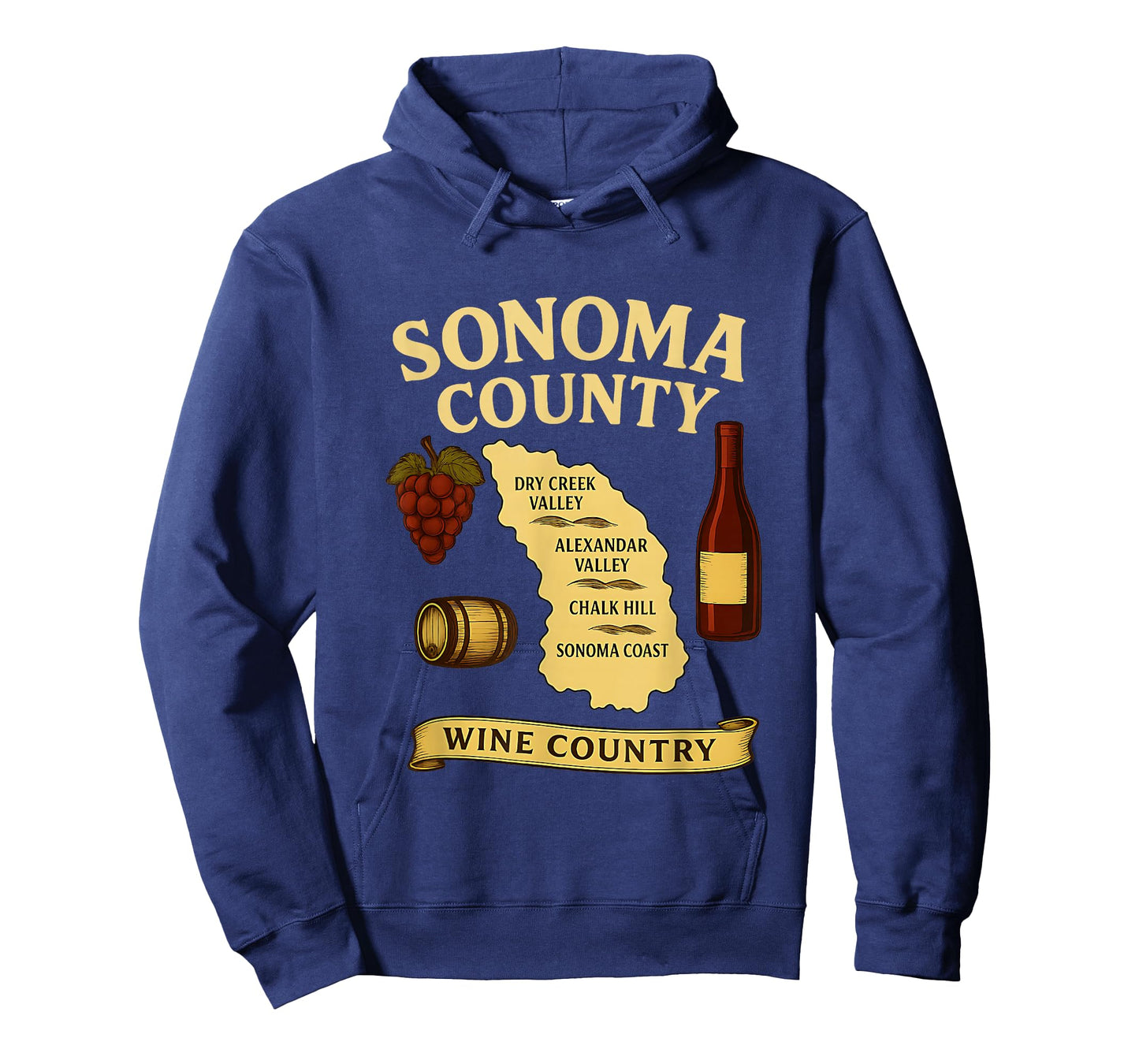 Sonoma County Wine Country Map California Vineyard T-Shirt