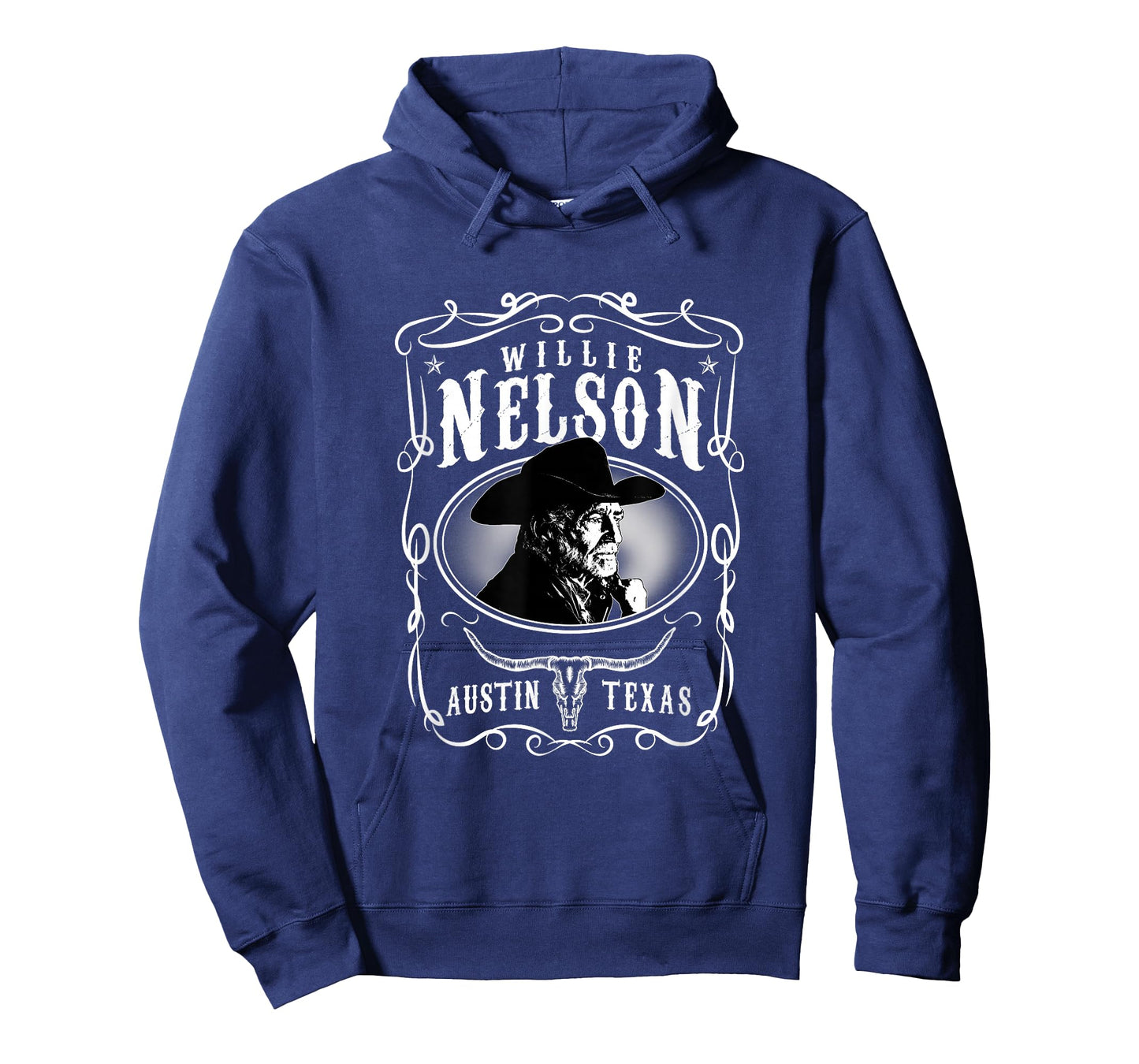 Willie Nelson Unisex-Adult Black Cotton T-Shirt, Small, Short Sleeve, Crew Neck, Classic Fit