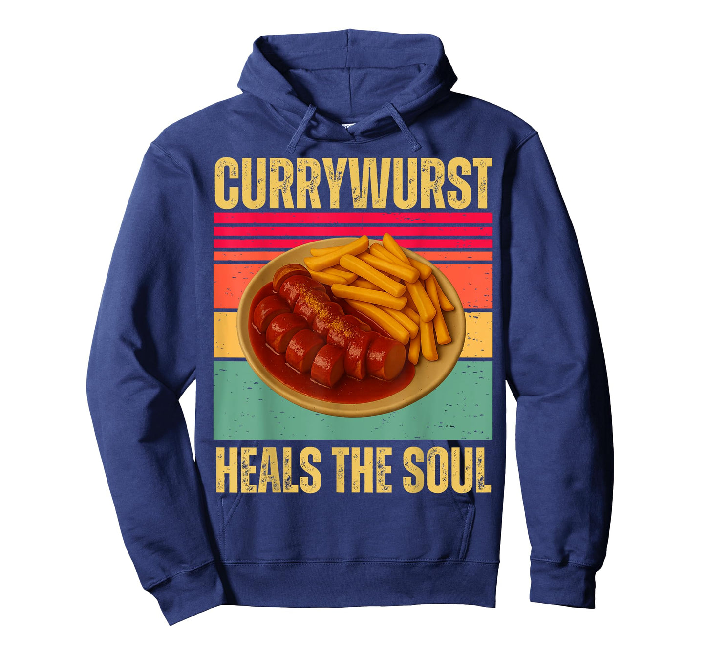 Currywurst Heals The Soul Funny Retro German Food Pun Foodie T-Shirt