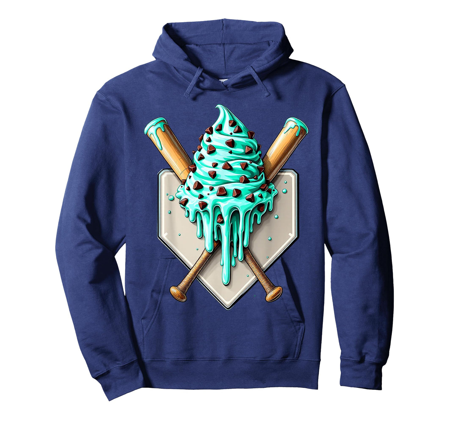 Baseball Ice Cream Drip Baseball Home Base Plate and Bats T-Shirt