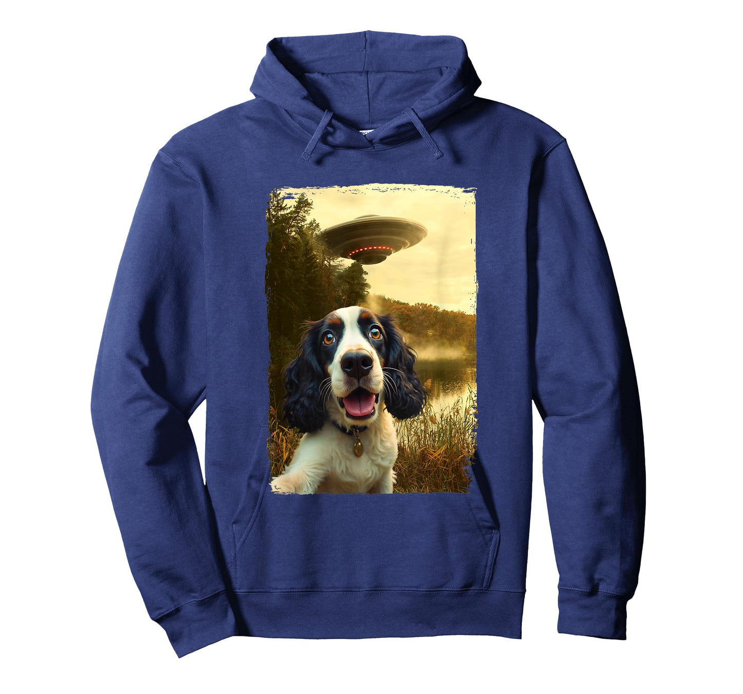 Funny English Cocker Spaniel Dog UFO Encounter Selfie Aliens T-Shirt