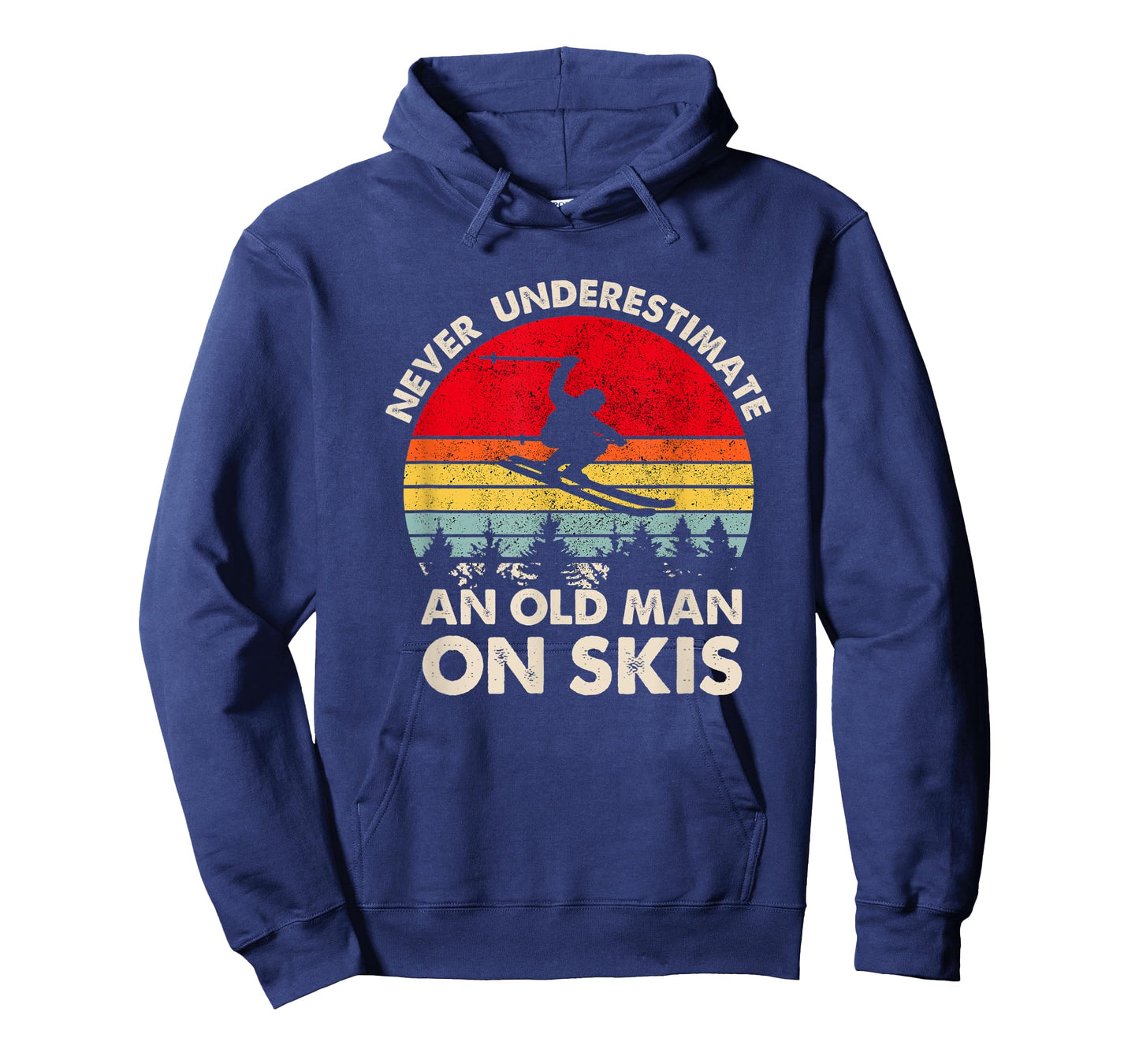 Never Underestimate An Old Man On Skis Retro Funny Skier T-Shirt
