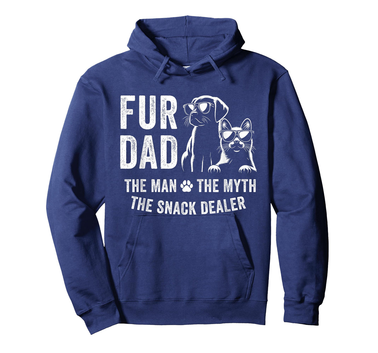 Mens Fur Dad Man Myth Snack Dealer Fathers Day Cat and Dog Dad T-Shirt