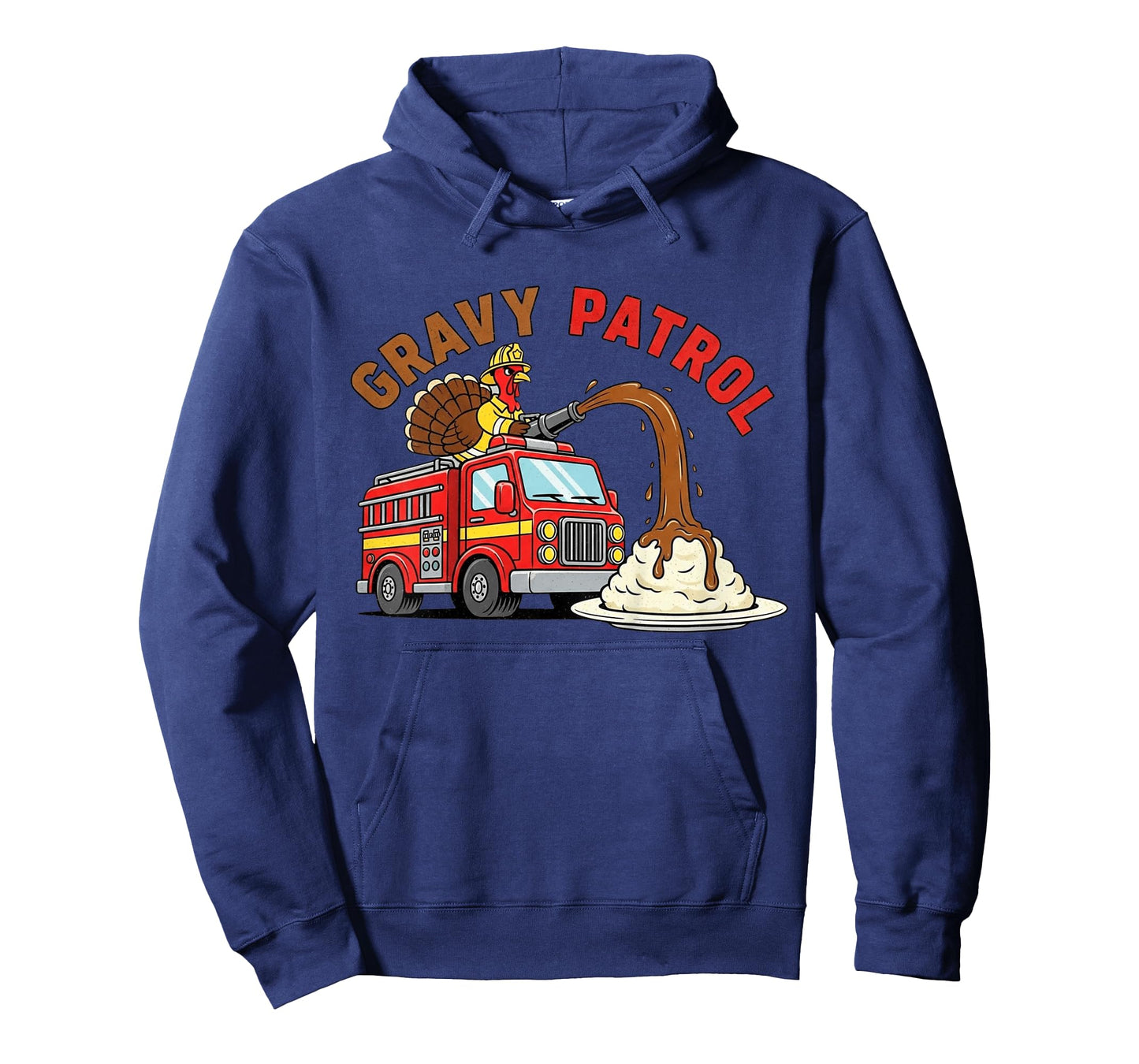 Gravy Patrol Fire Truck Turkey Boys Thanksgiving T-Shirt