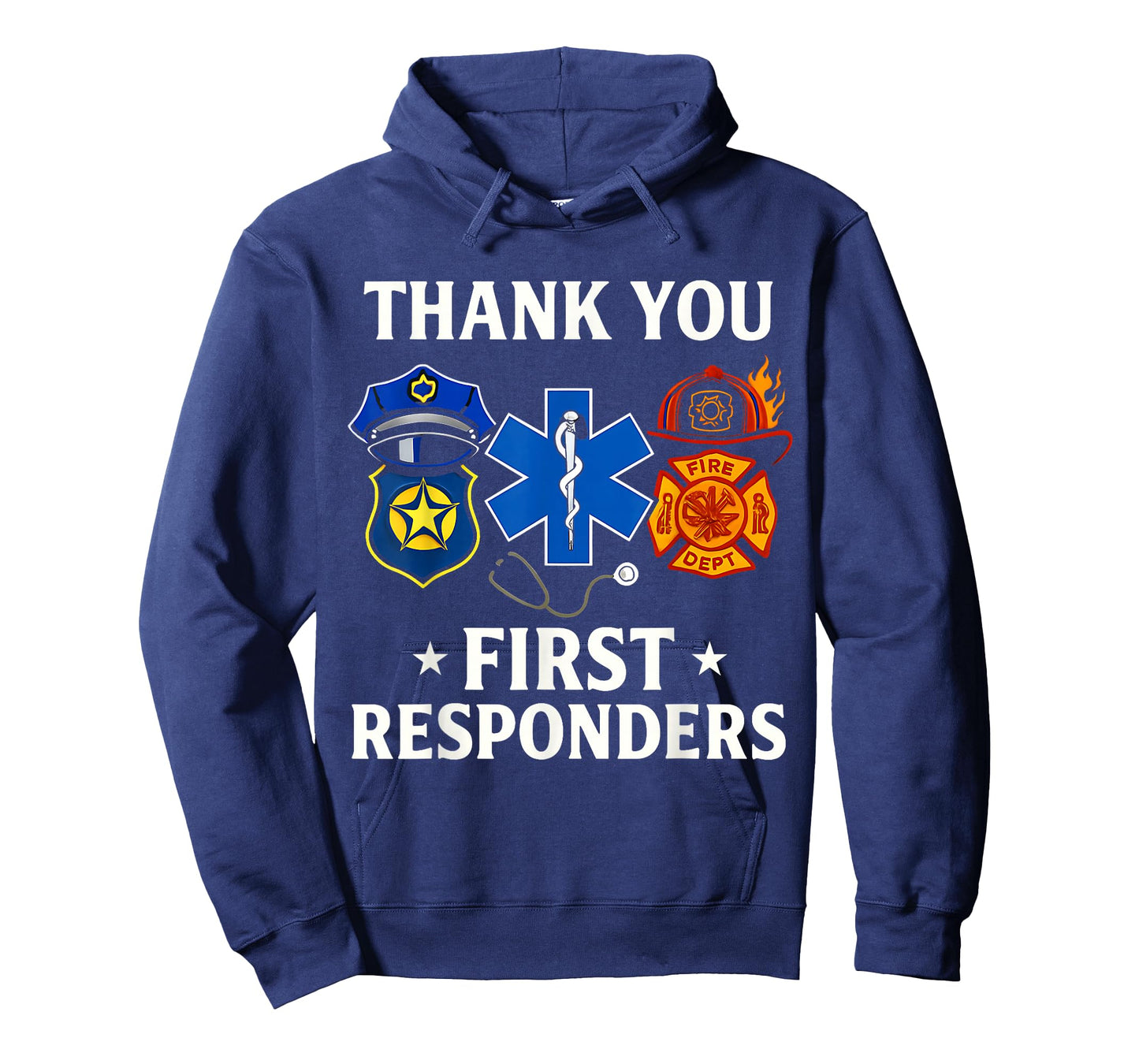 Thank You First Responders Patriotic EMT Police Fire Brigade T-Shirt