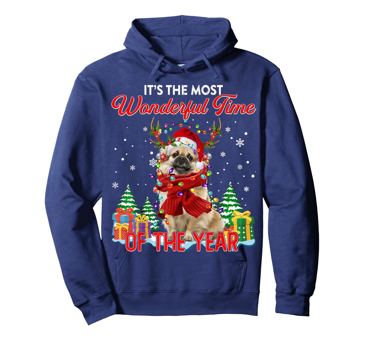 Tibetan Spaniel Christmas Lights Its The Most Wonderful Time T-Shirt