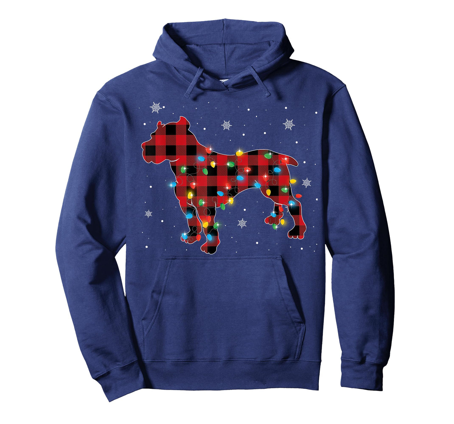 Pajamas Red Plaid Pitbull Christmas Lights Puppy Lovers T-Shirt