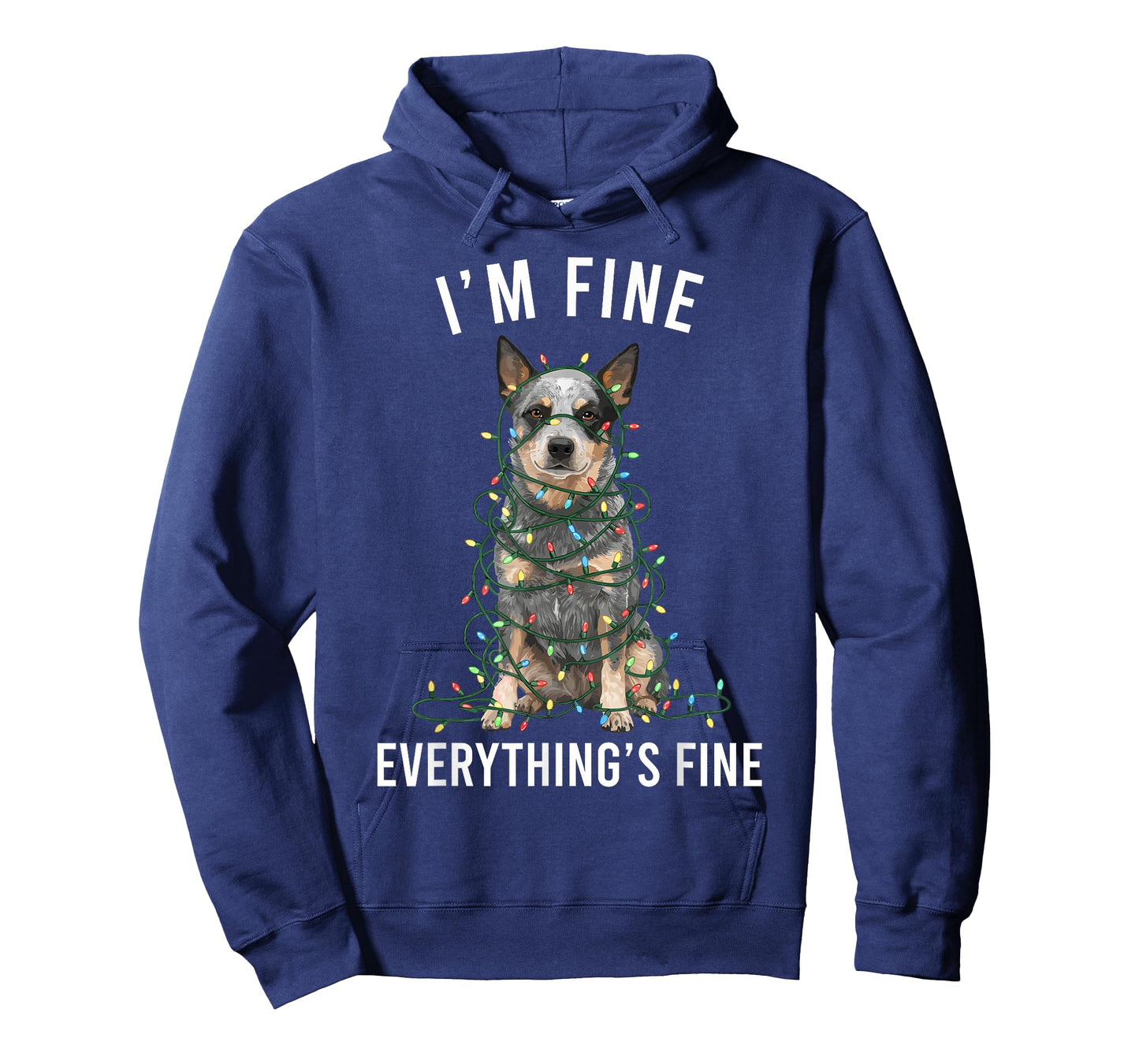Blue Heeler Christmas I'm Fine Everything is Fine T-Shirt