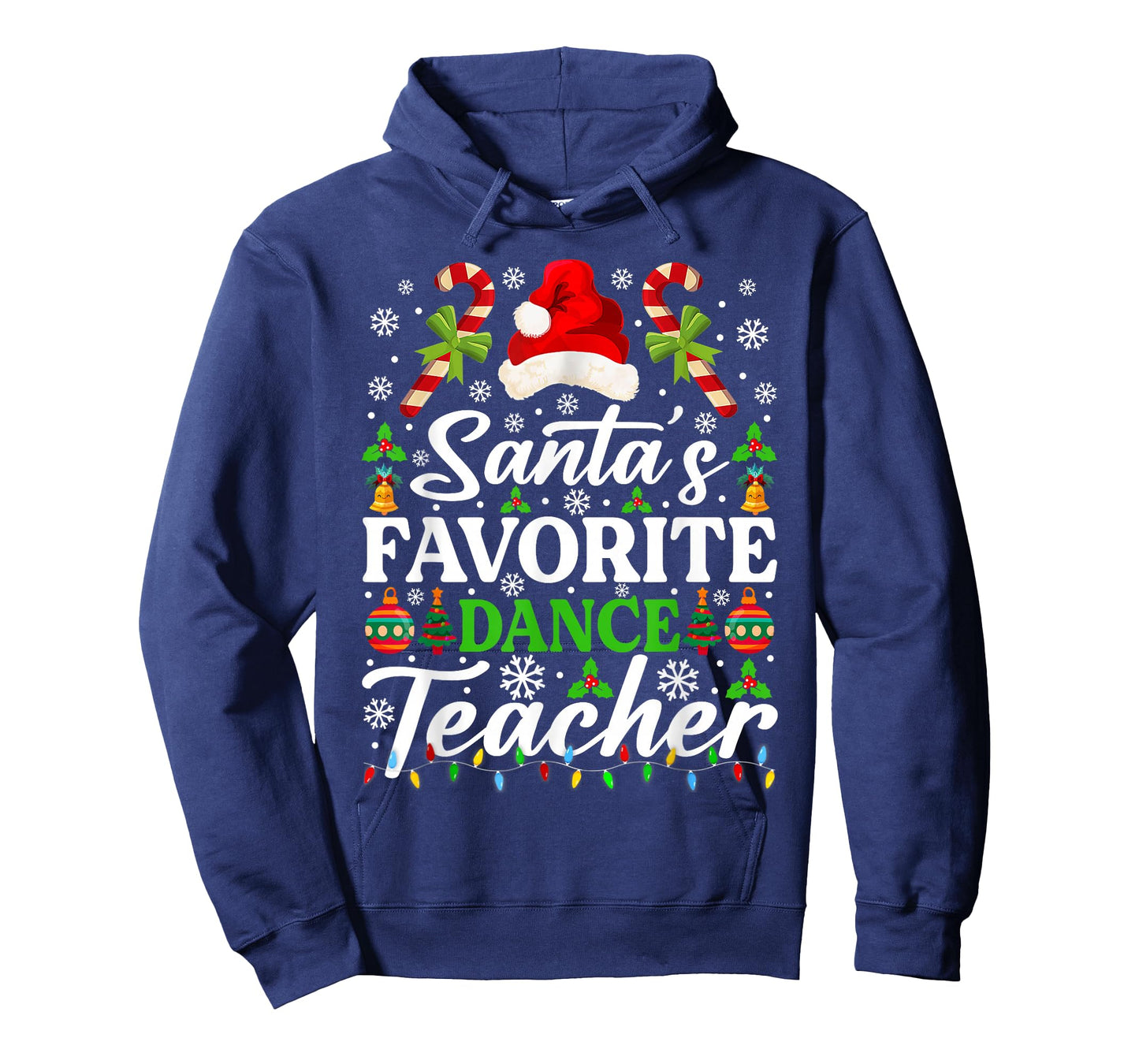 Santa's Favorite Dance Teacher Shirt Funny Christmas Pajama T-Shirt