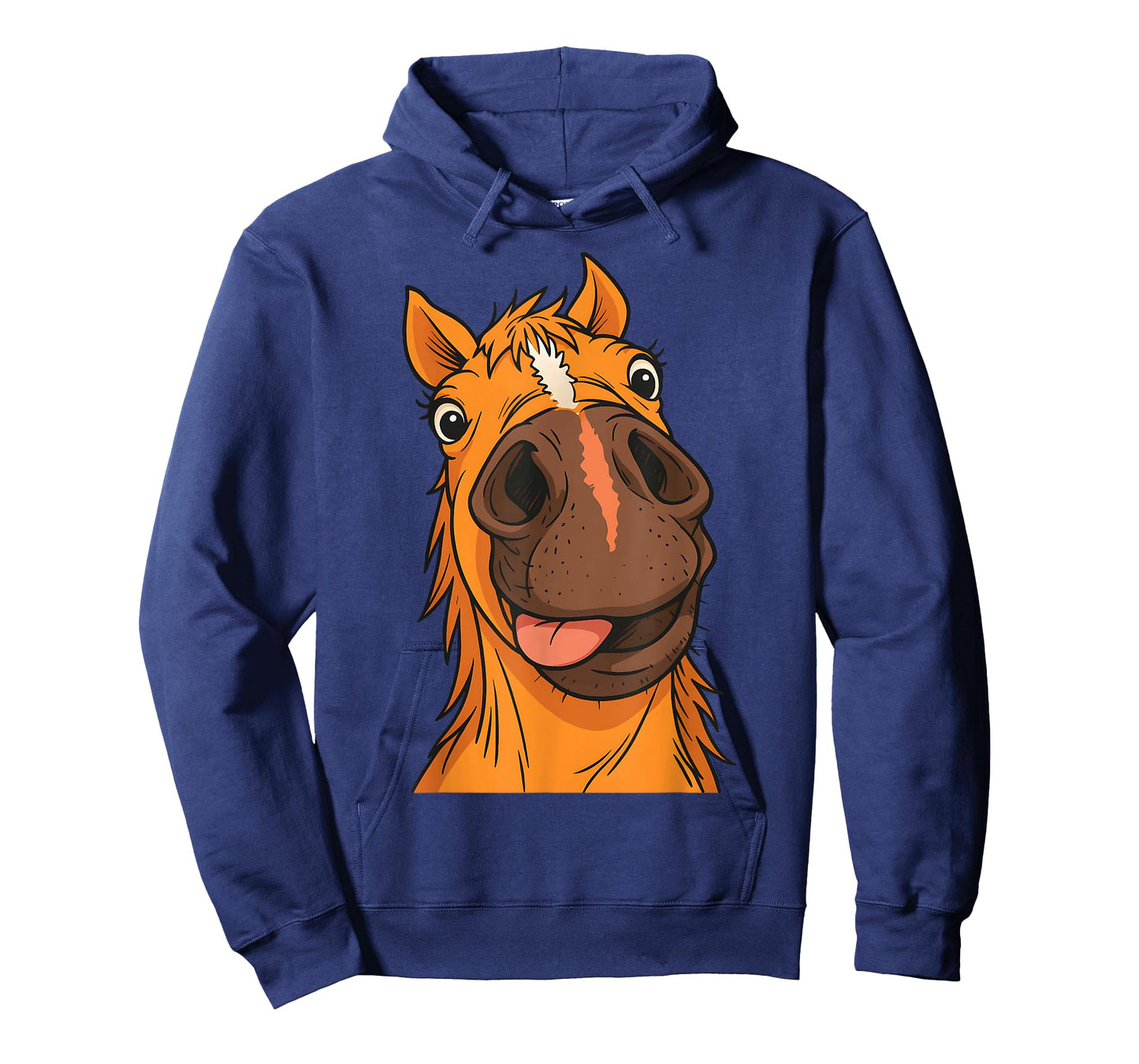 Funny Horse Face Tongue Out Cartoon Animal Humor Equestrian T-Shirt