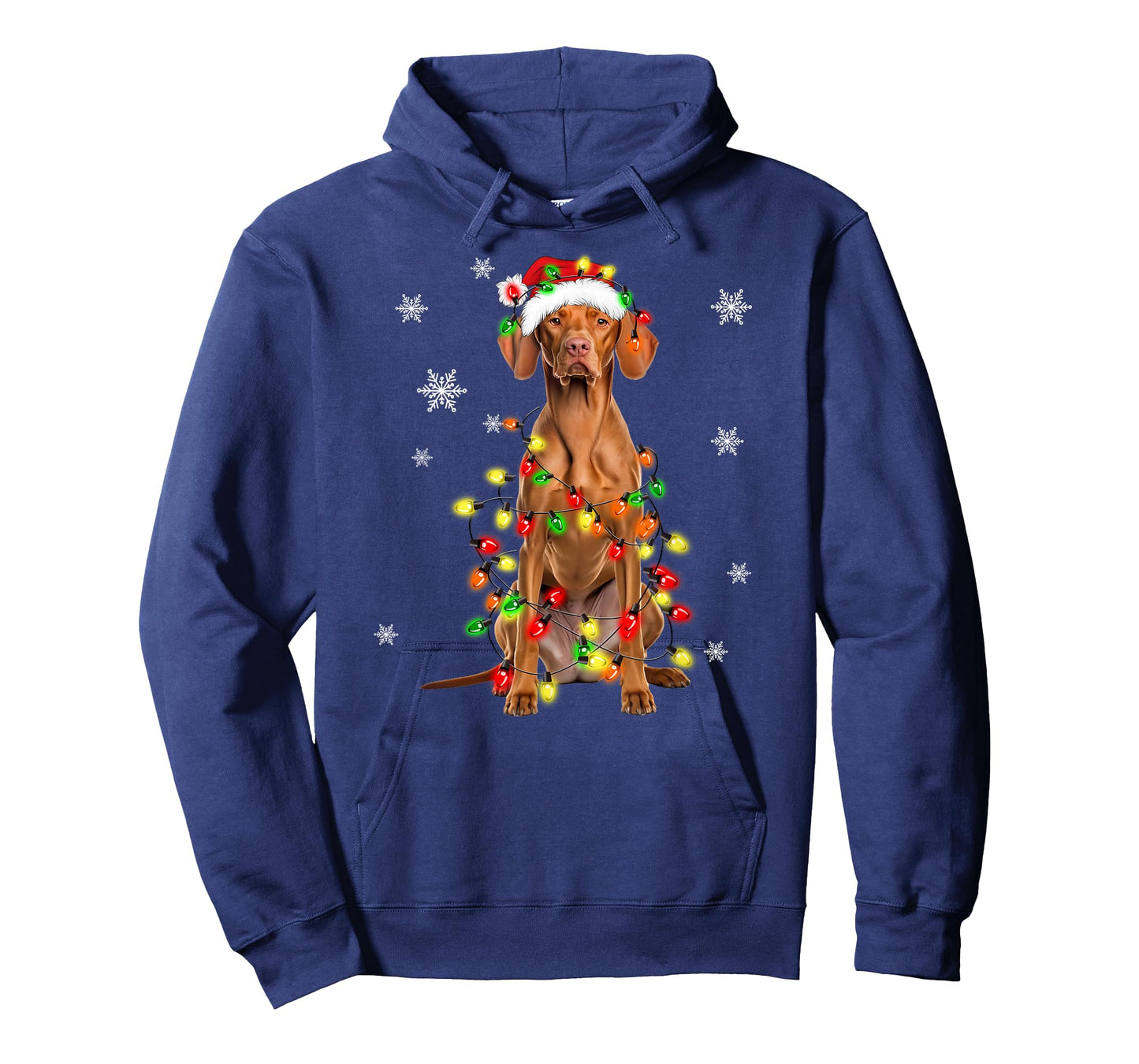 Vizsla Dog Christmas Tree Lights Xmas Pajama T-Shirt