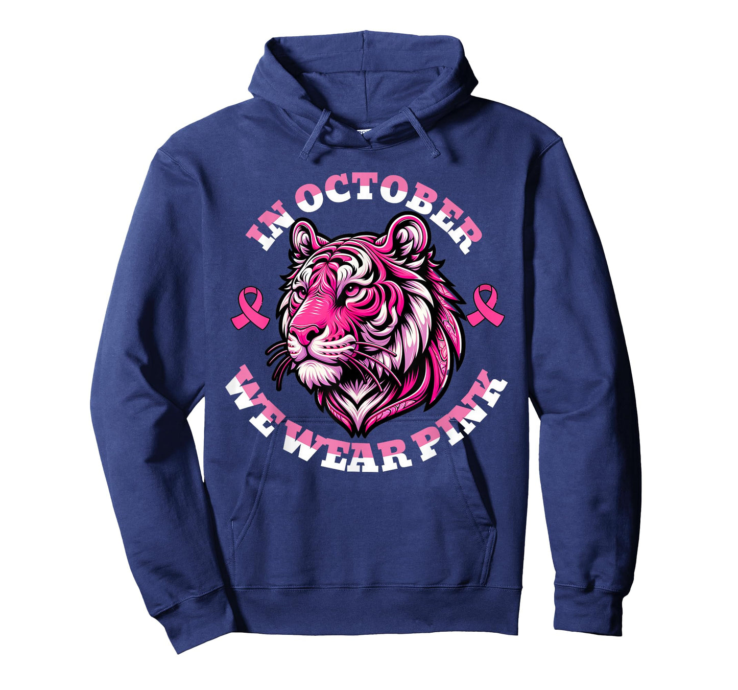 Tiger Pink, in October We Wear Pink Cute Graphic T-Shirt