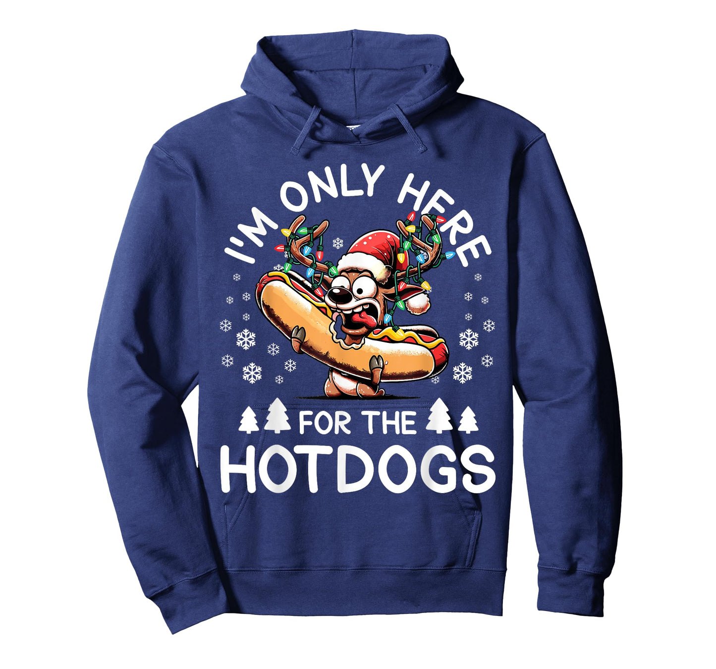 Hotdog Christmas Reindeer I'm Just Here For The Hotdog Men Women Kids T-Shirt