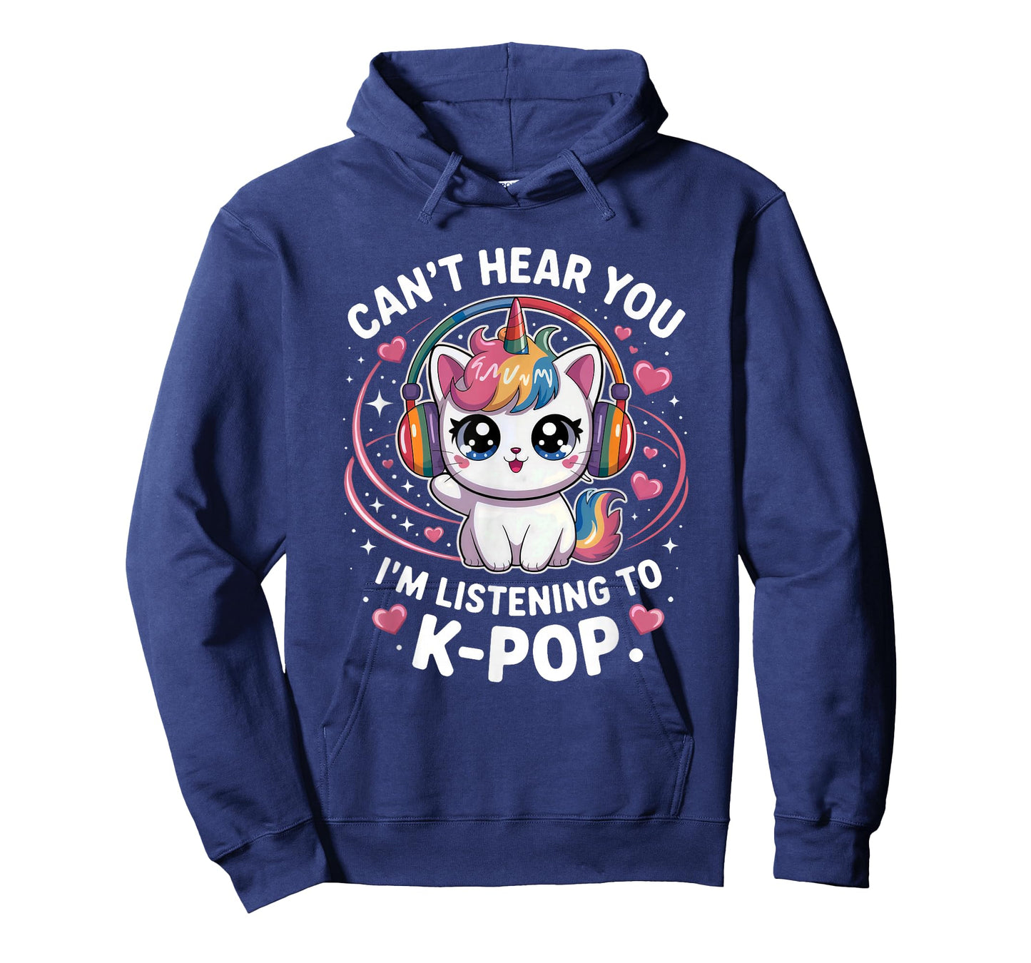 Can't Hear You I'm Listening Kpop Lover Kawaii Cat Lover T-Shirt